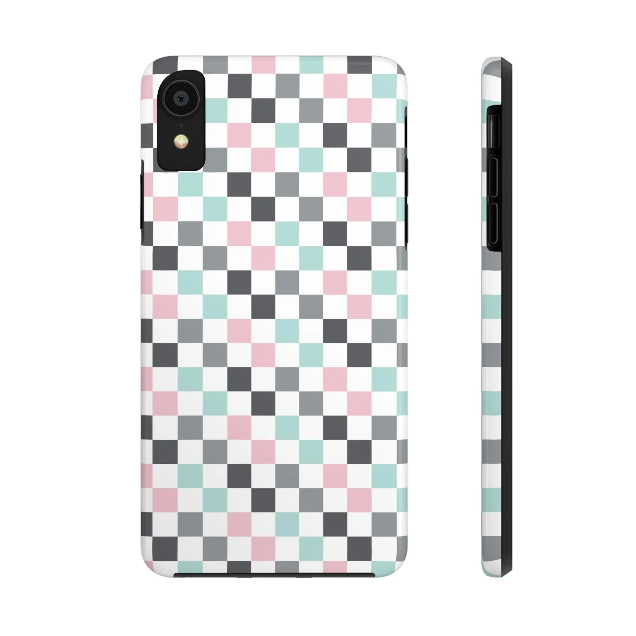 Multicolor Checkerboard print design Tough Phone Case compatible with a large variety of iphone models