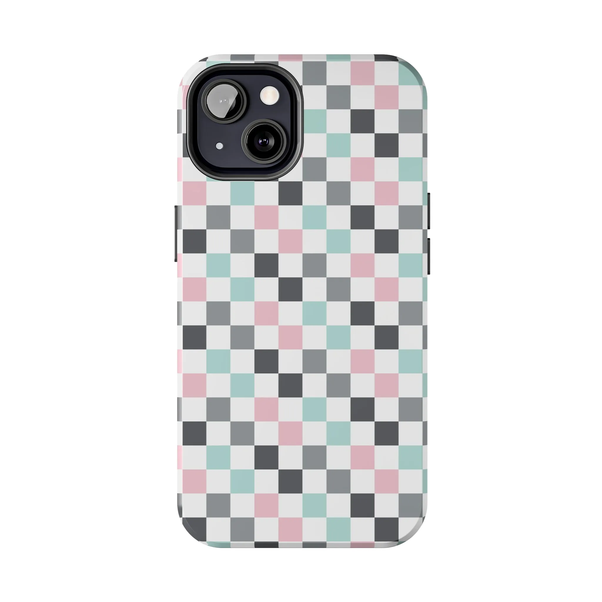 Multicolor Checkerboard print design Tough Phone Case compatible with a large variety of iphone models