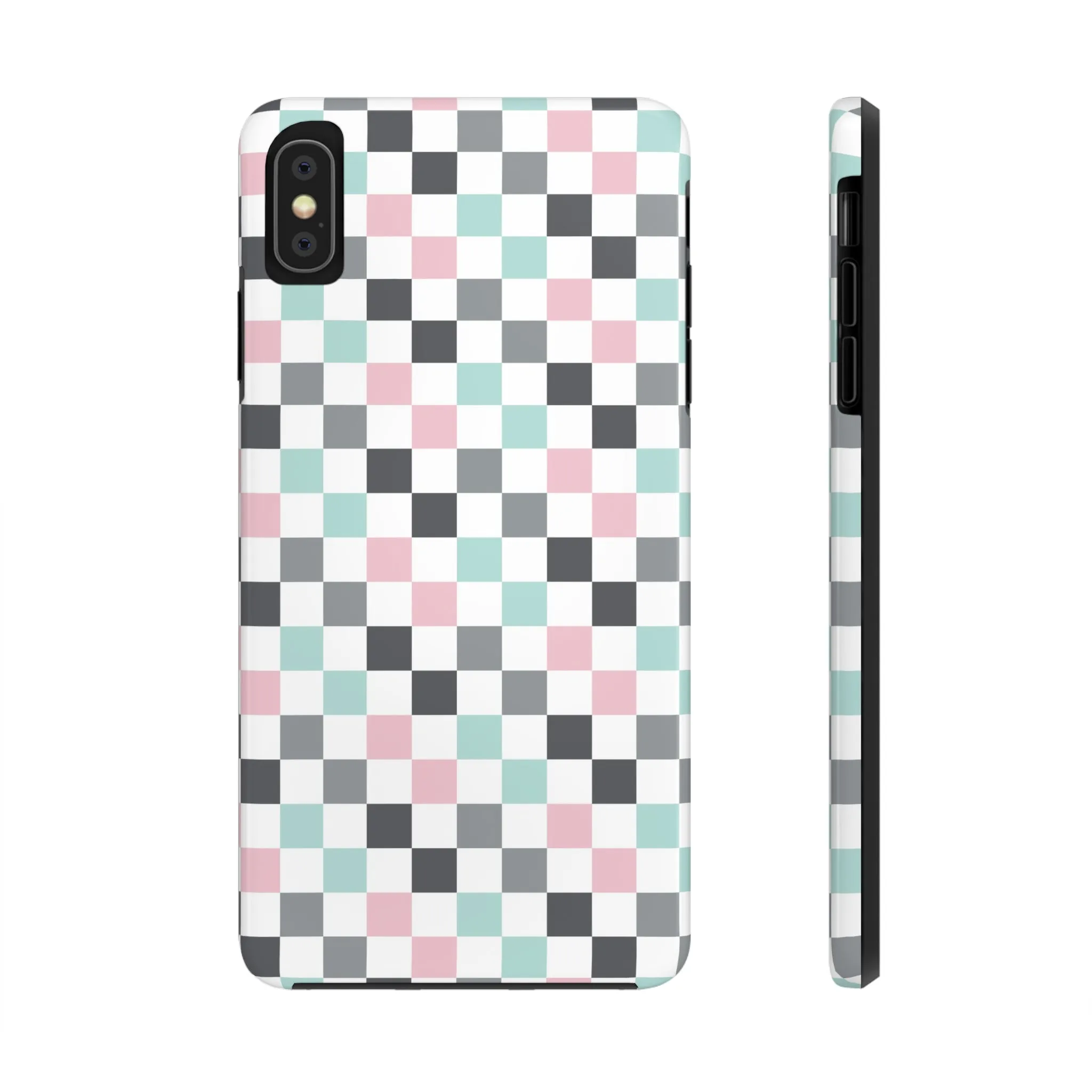 Multicolor Checkerboard print design Tough Phone Case compatible with a large variety of iphone models