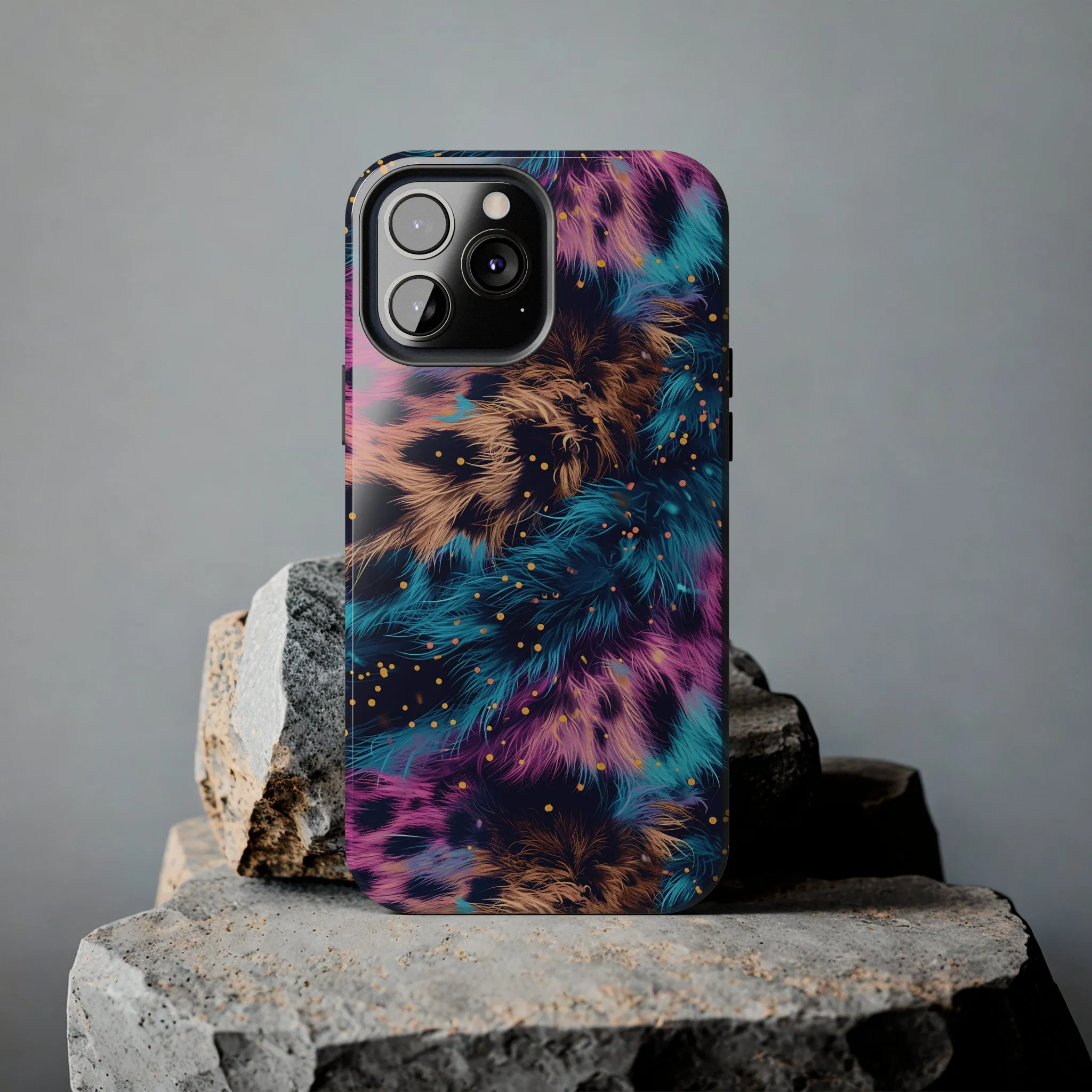 Multicolor unique leopard Pattern Design Tough Phone Case compatible with a large variety of iPhone models, Gift, Phone Case