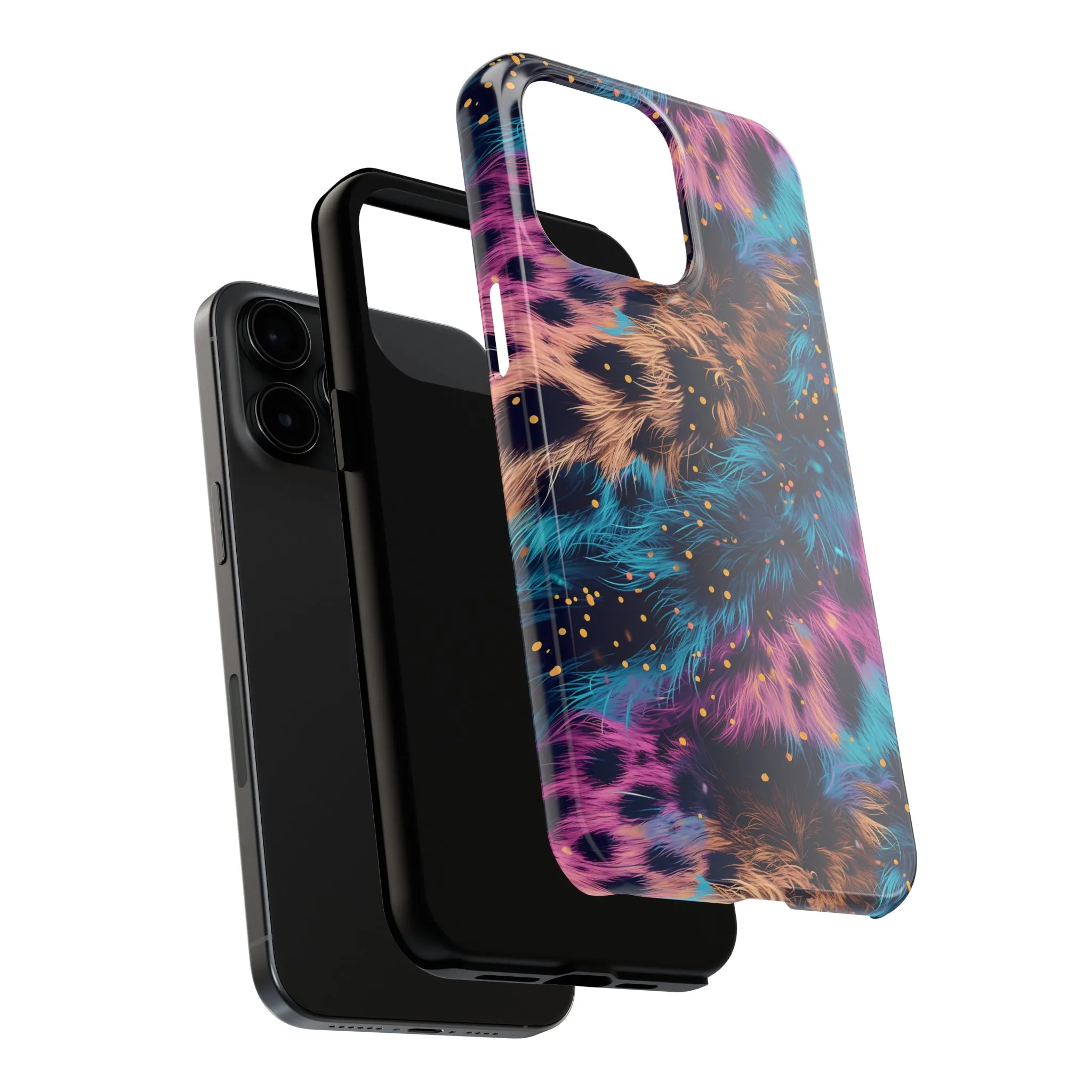 Multicolor unique leopard Pattern Design Tough Phone Case compatible with a large variety of iPhone models, Gift, Phone Case