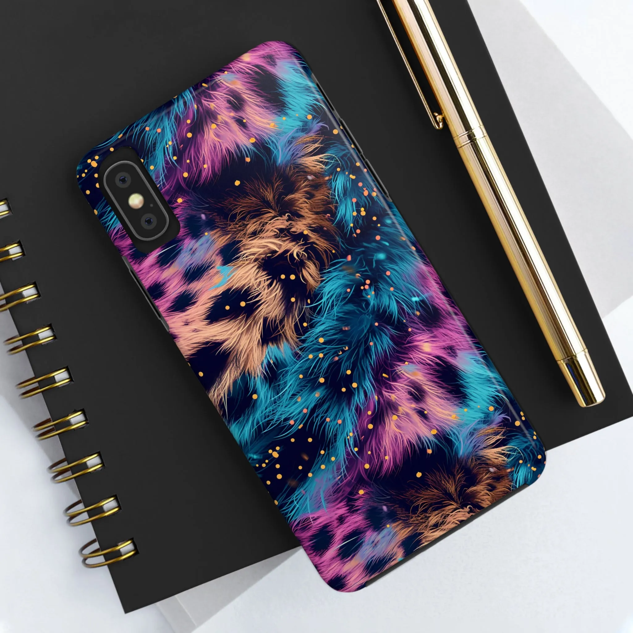 Multicolor unique leopard Pattern Design Tough Phone Case compatible with a large variety of iPhone models, Gift, Phone Case