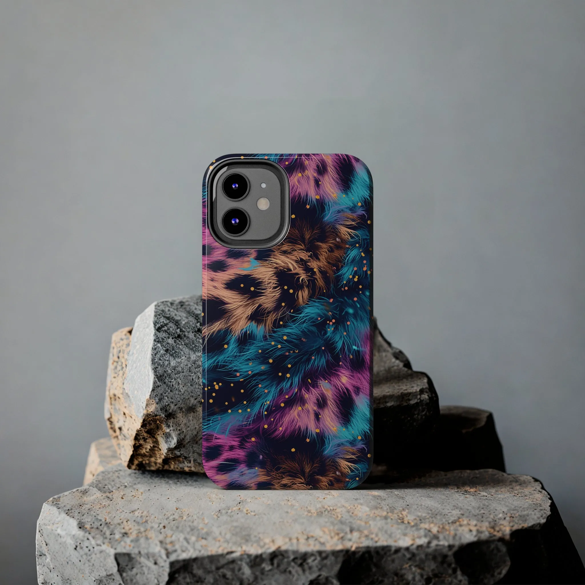 Multicolor unique leopard Pattern Design Tough Phone Case compatible with a large variety of iPhone models, Gift, Phone Case