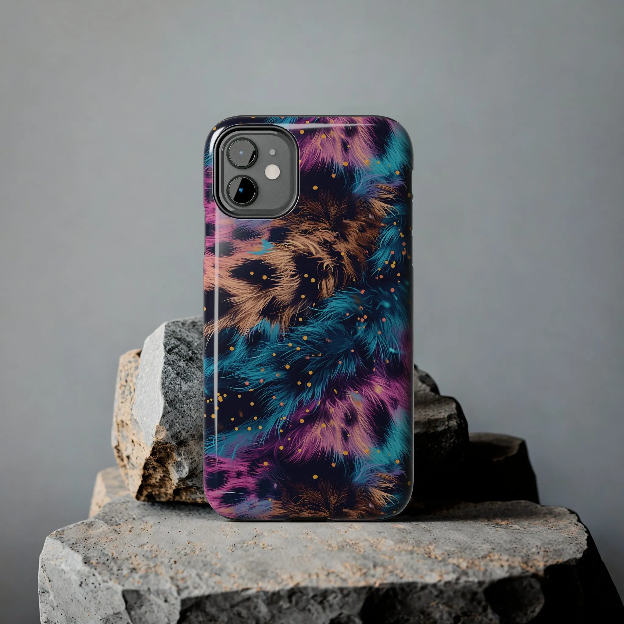 Multicolor unique leopard Pattern Design Tough Phone Case compatible with a large variety of iPhone models, Gift, Phone Case