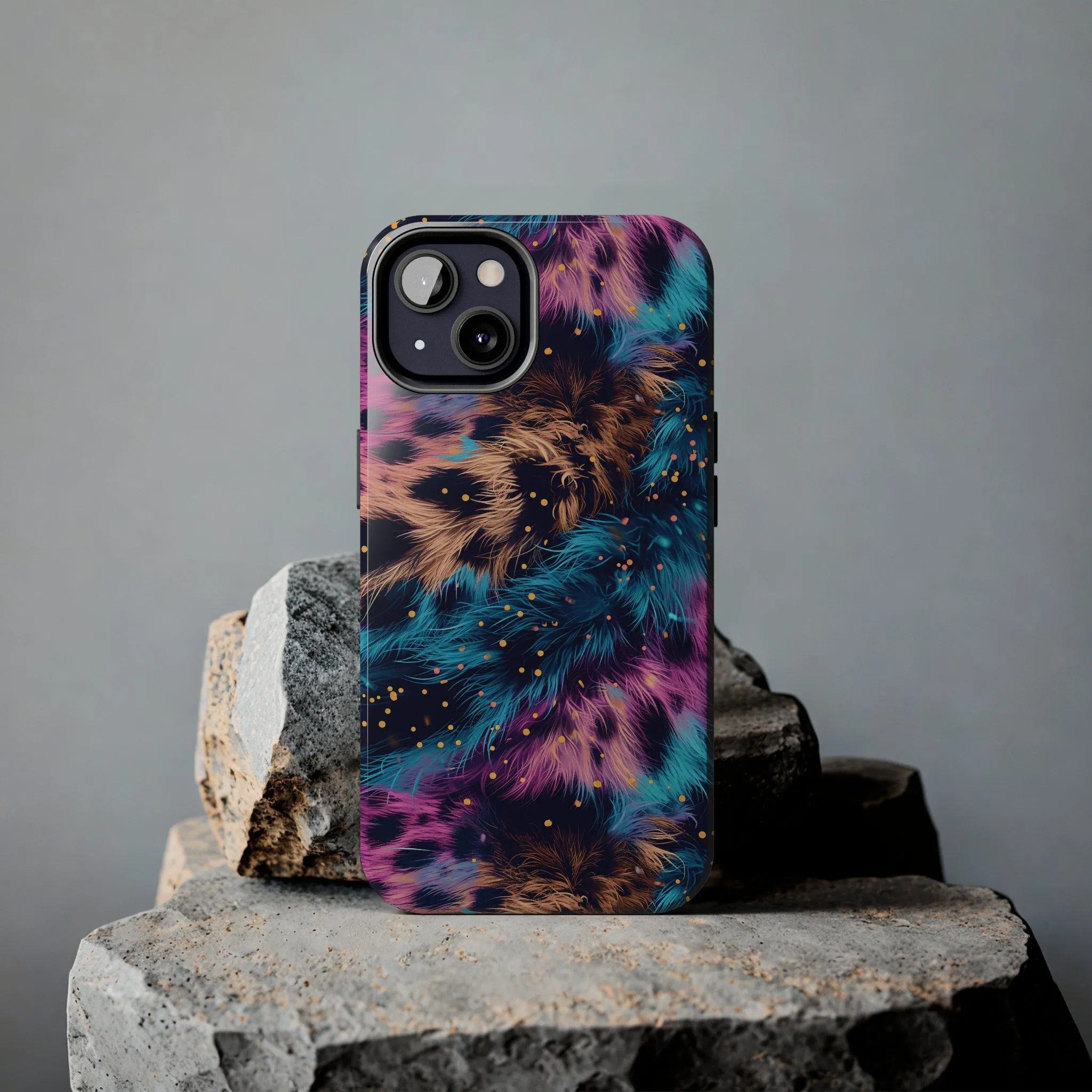 Multicolor unique leopard Pattern Design Tough Phone Case compatible with a large variety of iPhone models, Gift, Phone Case