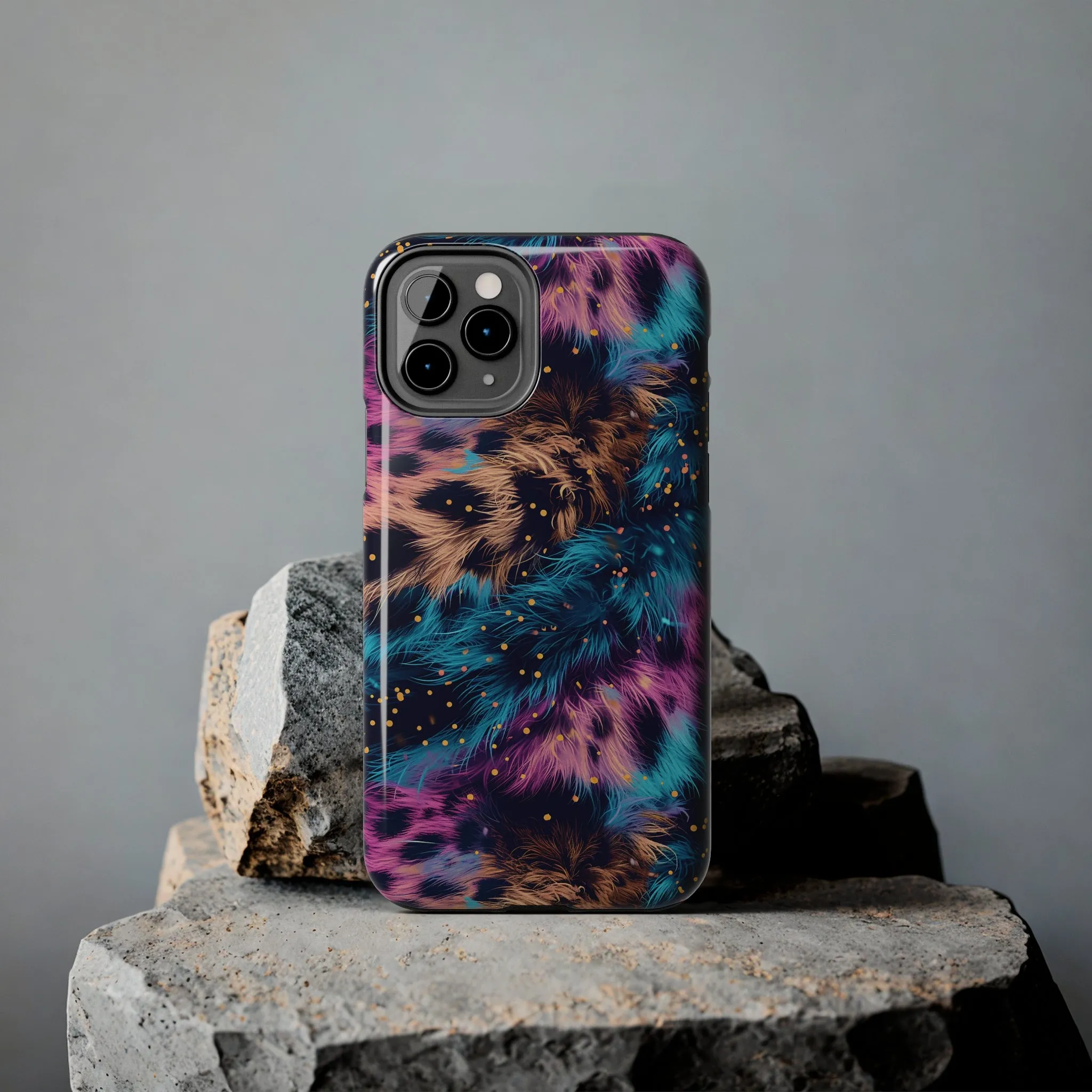 Multicolor unique leopard Pattern Design Tough Phone Case compatible with a large variety of iPhone models, Gift, Phone Case