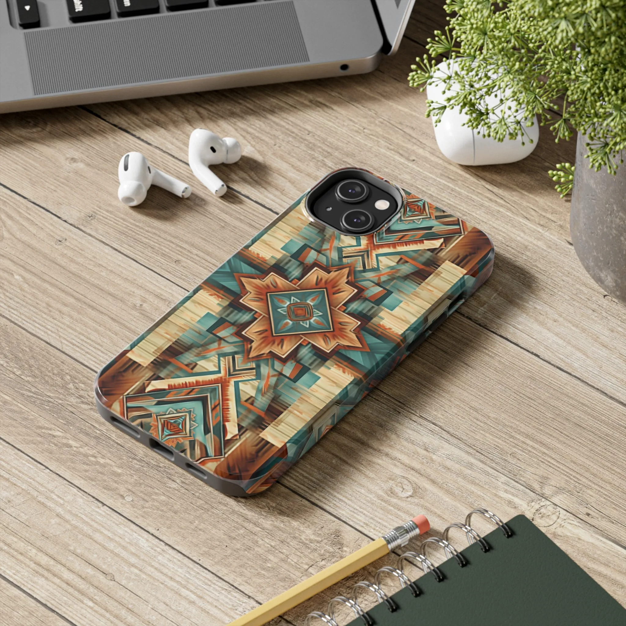 Native American Pattern Design Tough Phone Case compatible with a large variety of iPhone models, Gift, Phone Case