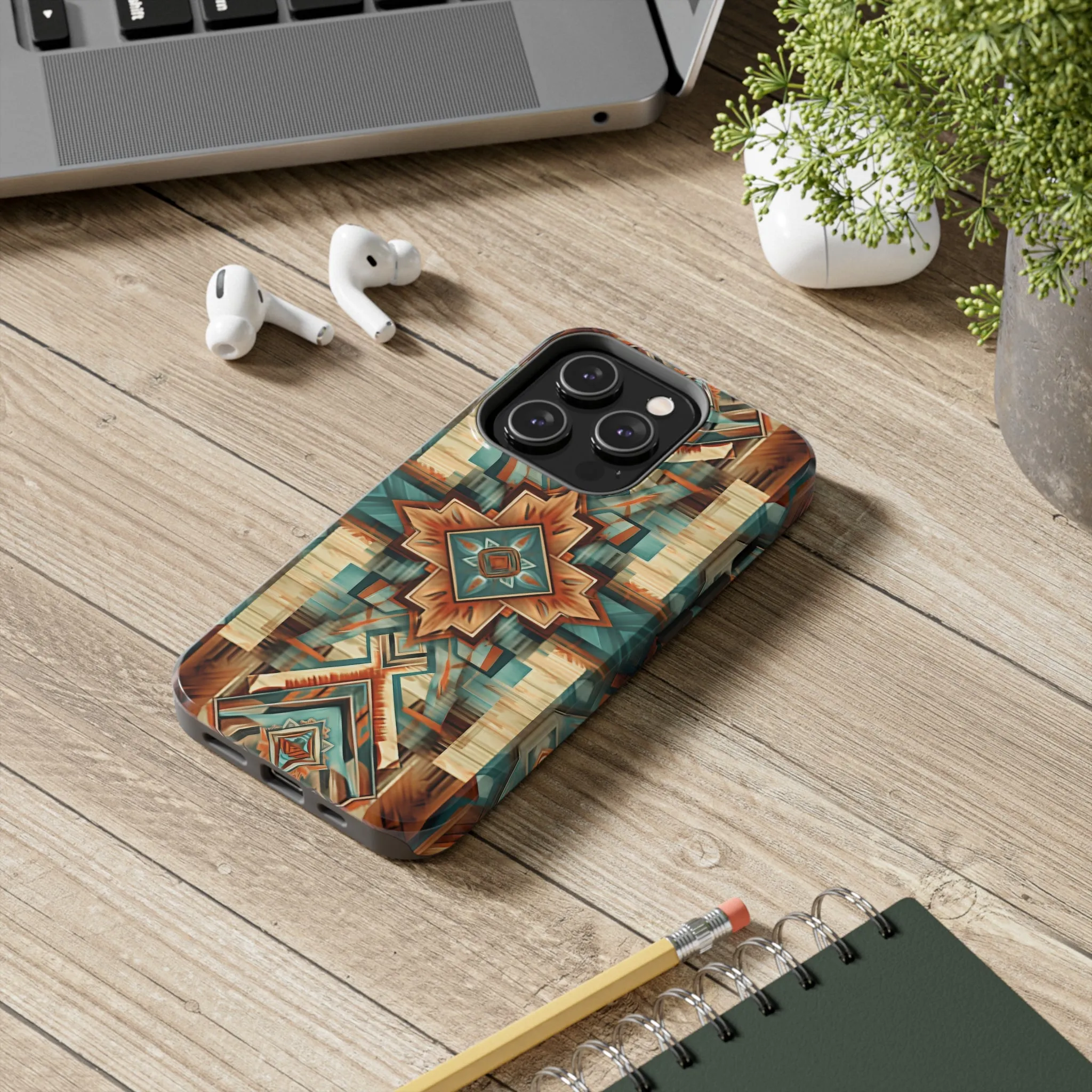 Native American Pattern Design Tough Phone Case compatible with a large variety of iPhone models, Gift, Phone Case