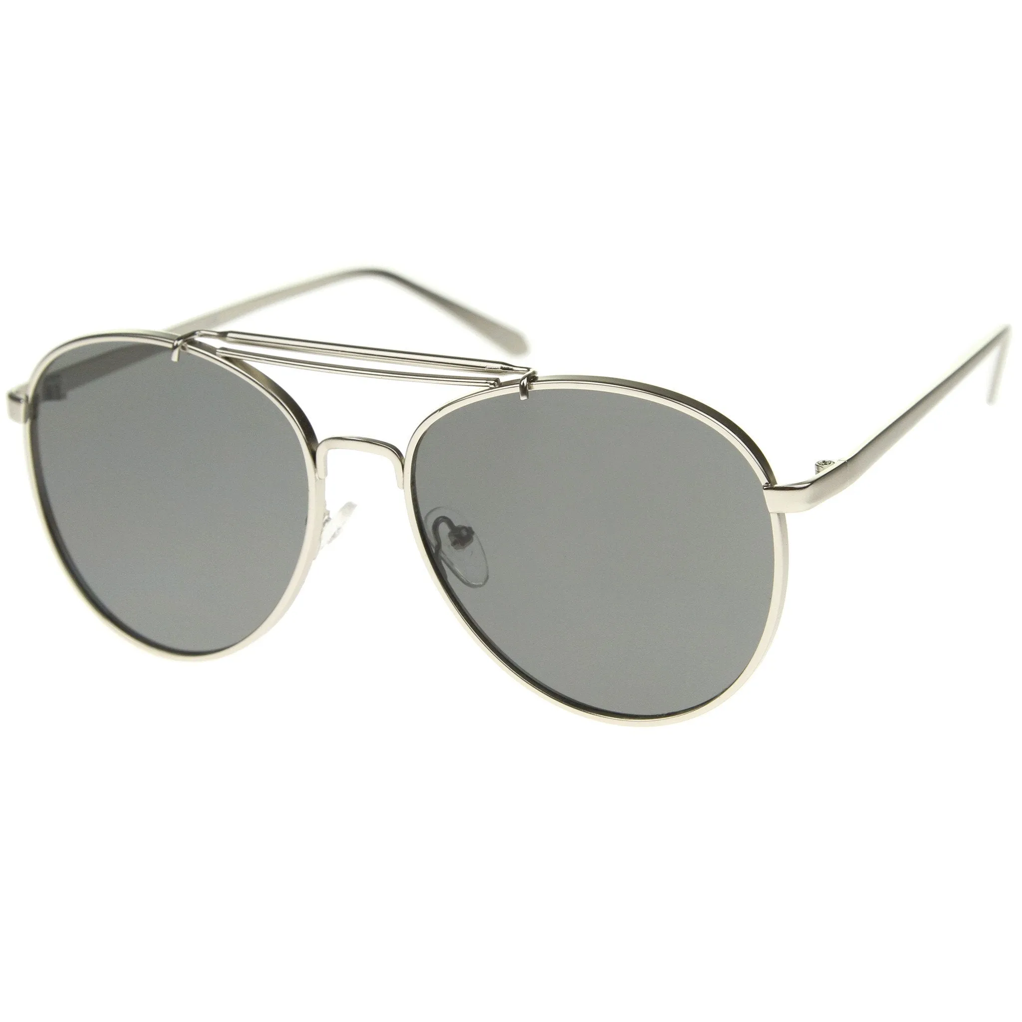 Oversize Deep Inset Metal Aviator Sunglasses A256