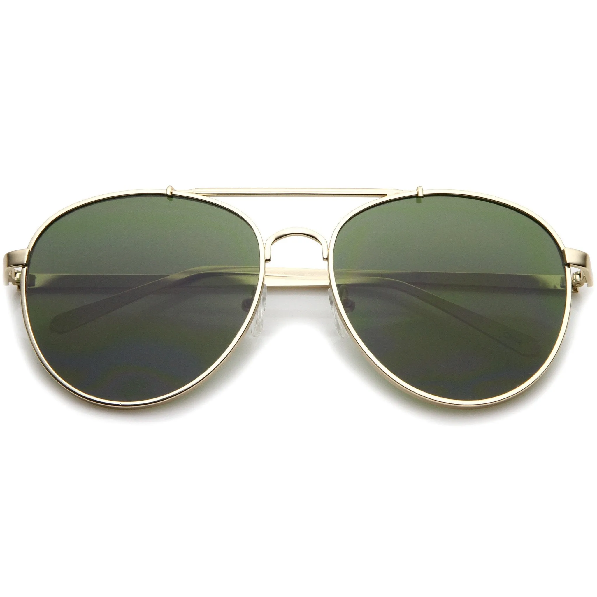 Oversize Deep Inset Metal Aviator Sunglasses A256