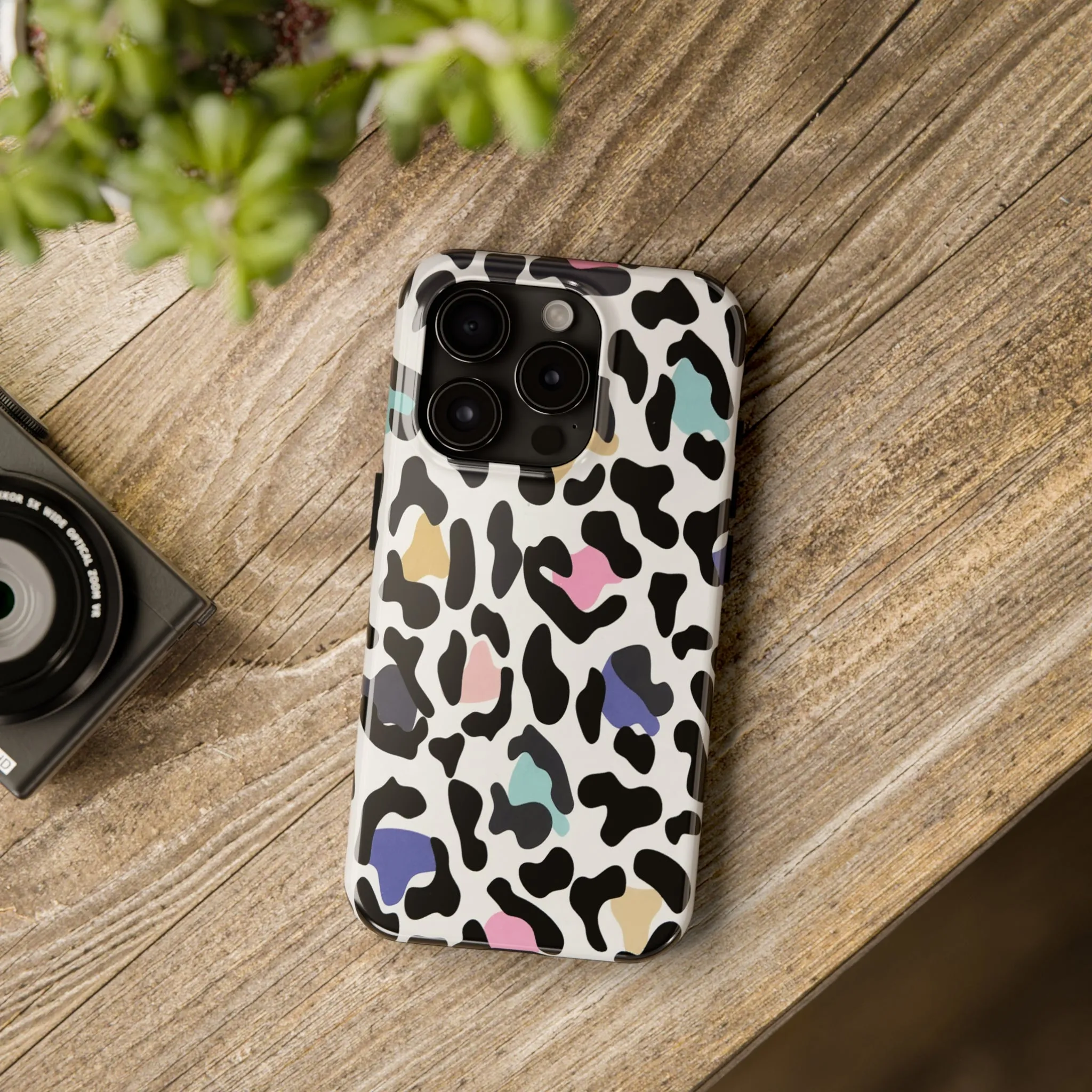 Rainbow Leopard Print design Tough Phone Case compatible with a large variety of iPhone models, Birthday Gift, Phone Case