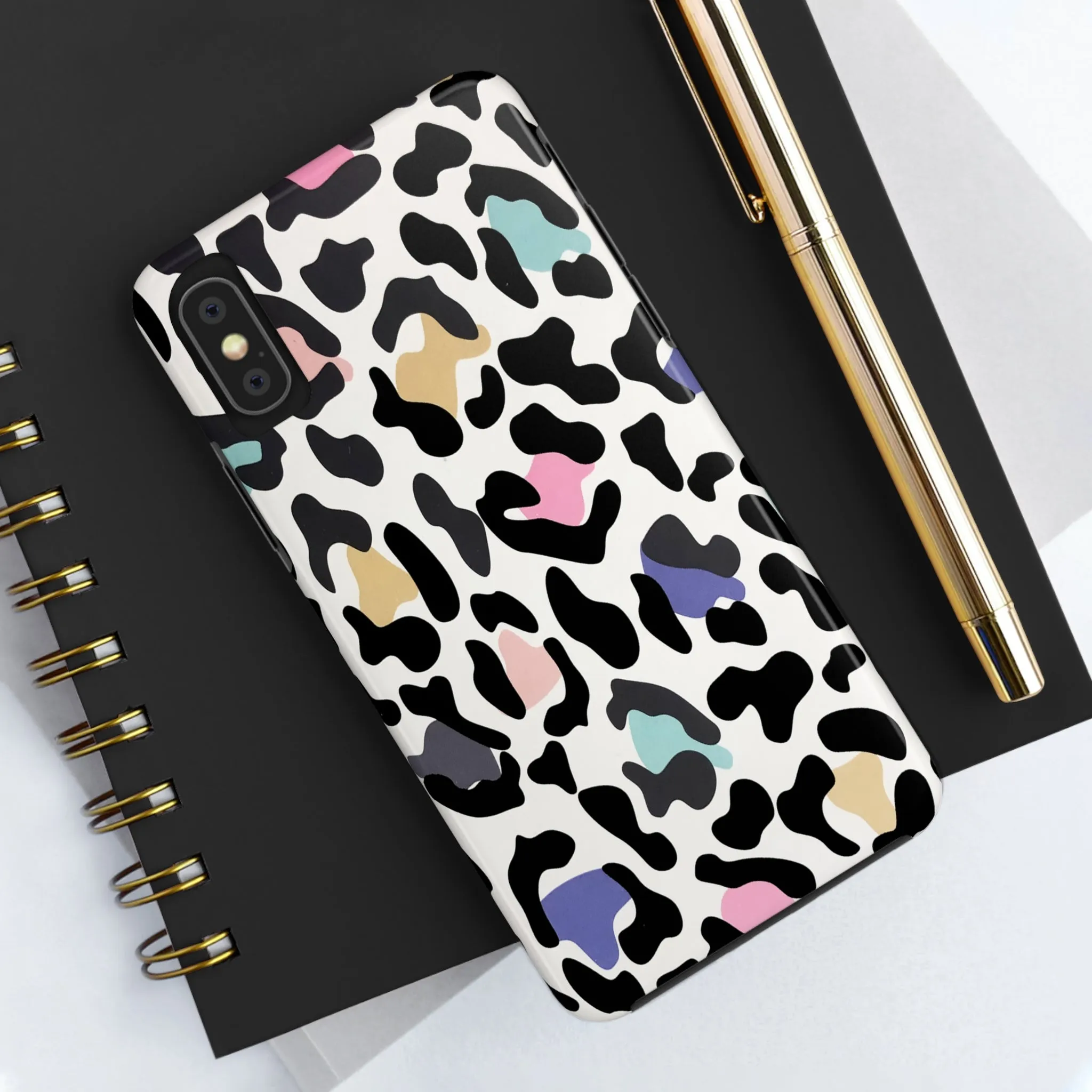 Rainbow Leopard Print design Tough Phone Case compatible with a large variety of iPhone models, Birthday Gift, Phone Case