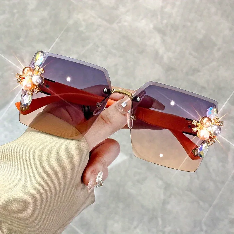 Rhinestone-Adorned Fashionable Sunglasses for Men and Women