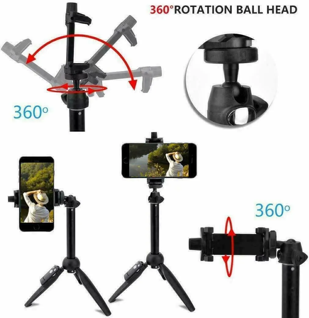 SMAXPlus™ Professional 40" Selfie Stick Tripod Phone/GoPro/Camera: Bluetooth Remote, Extendable, Foldable Mini Stand