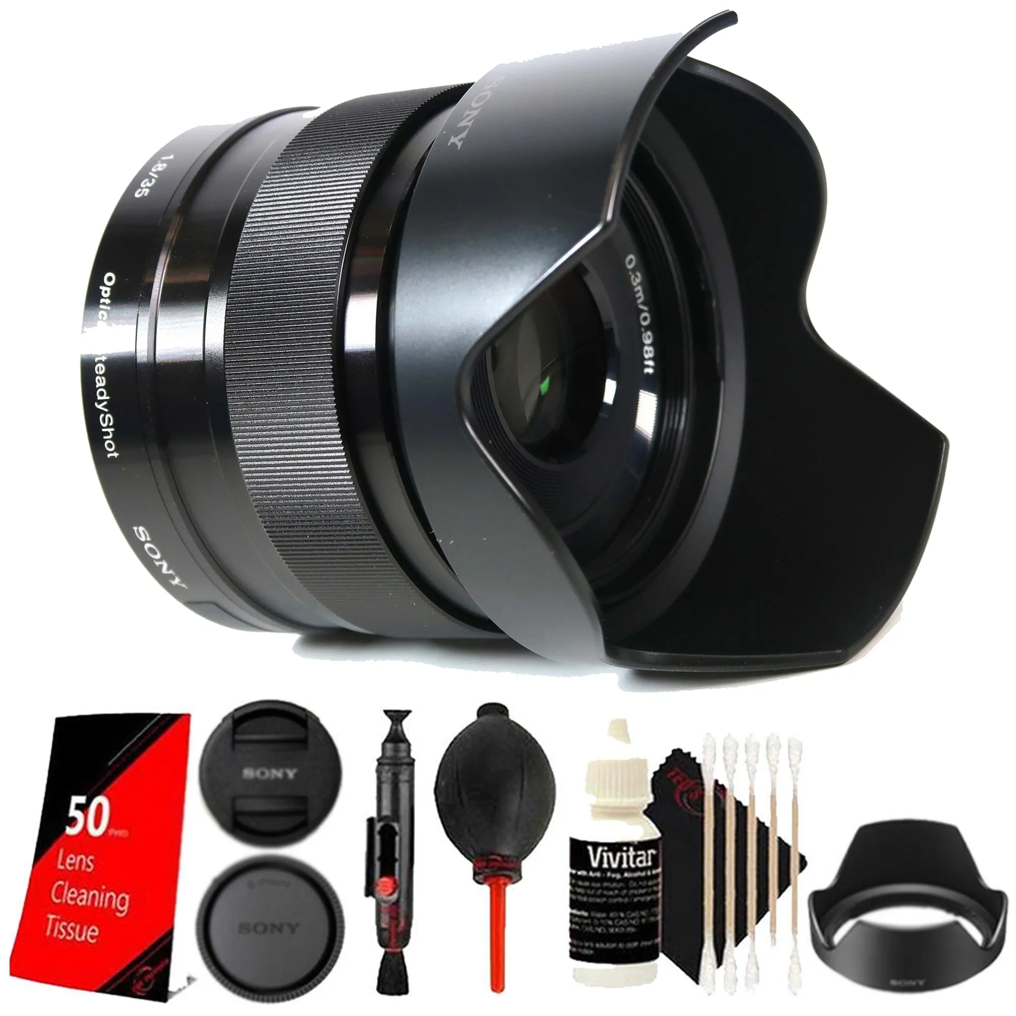 Sony E 35mm f/1.8 to f/22 OSS Lens APS-C Lens with Essential Accessory Kit