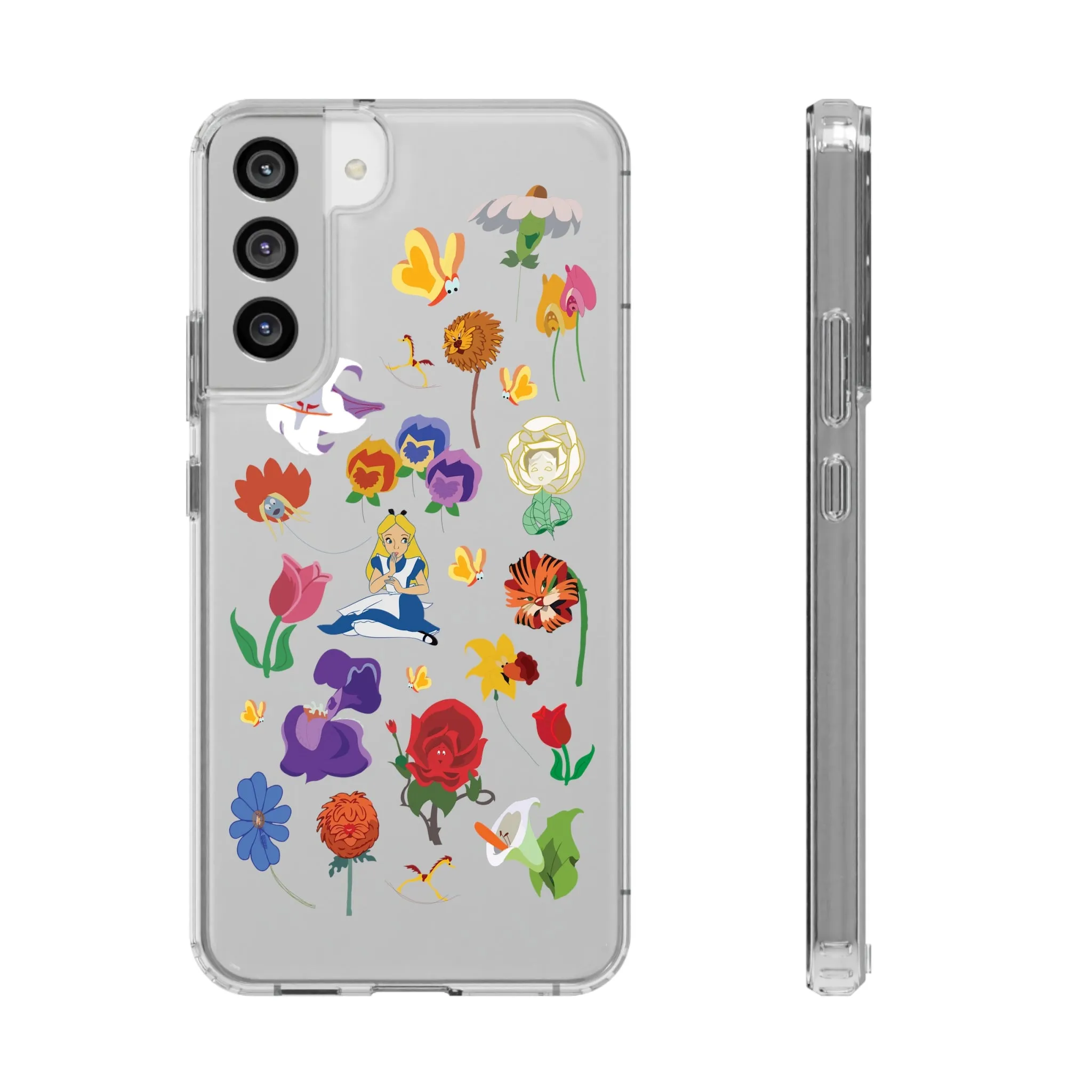 Stems Wonderland Flowers Clear Phone Case! Inspired Hand drawn Unique Gift