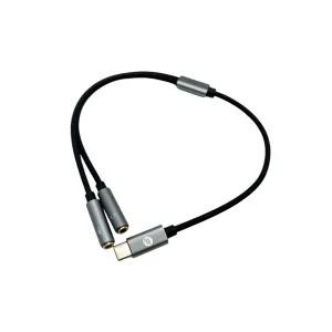 Strauss & Wagner Asti Dual 3.5mm Female to USB-C Male Cable