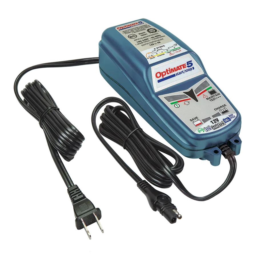 Tecmate OptiMate 5 Start/Stop 12V Battery Charger & Maintainer, TM-221