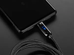 USB C to USB C Cable w 100W Watt Display - 1 meter Black Woven