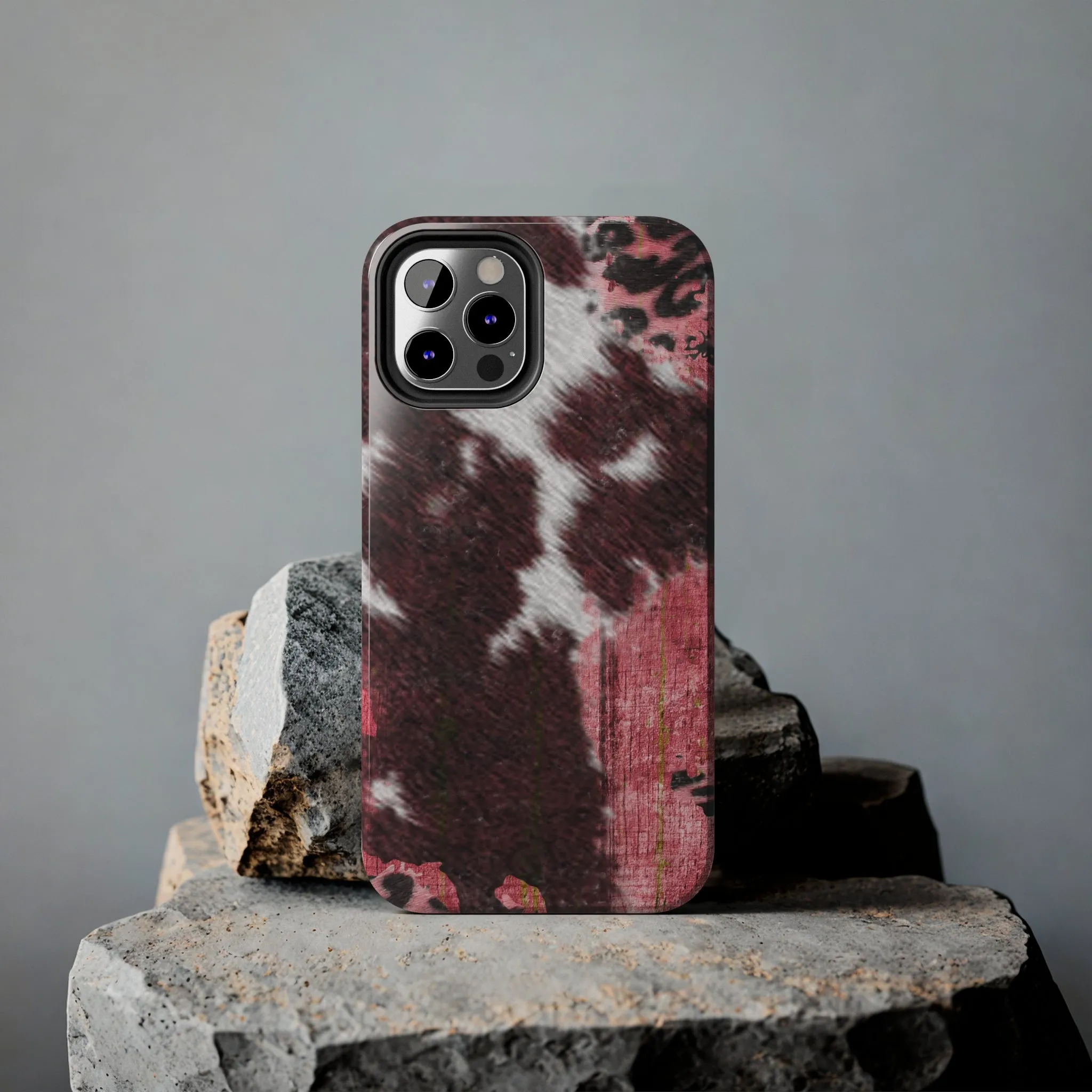 Western Cowhide Leopard Design Tough Phone Case compatible with a large variety of phone models, Gift, Phone Case