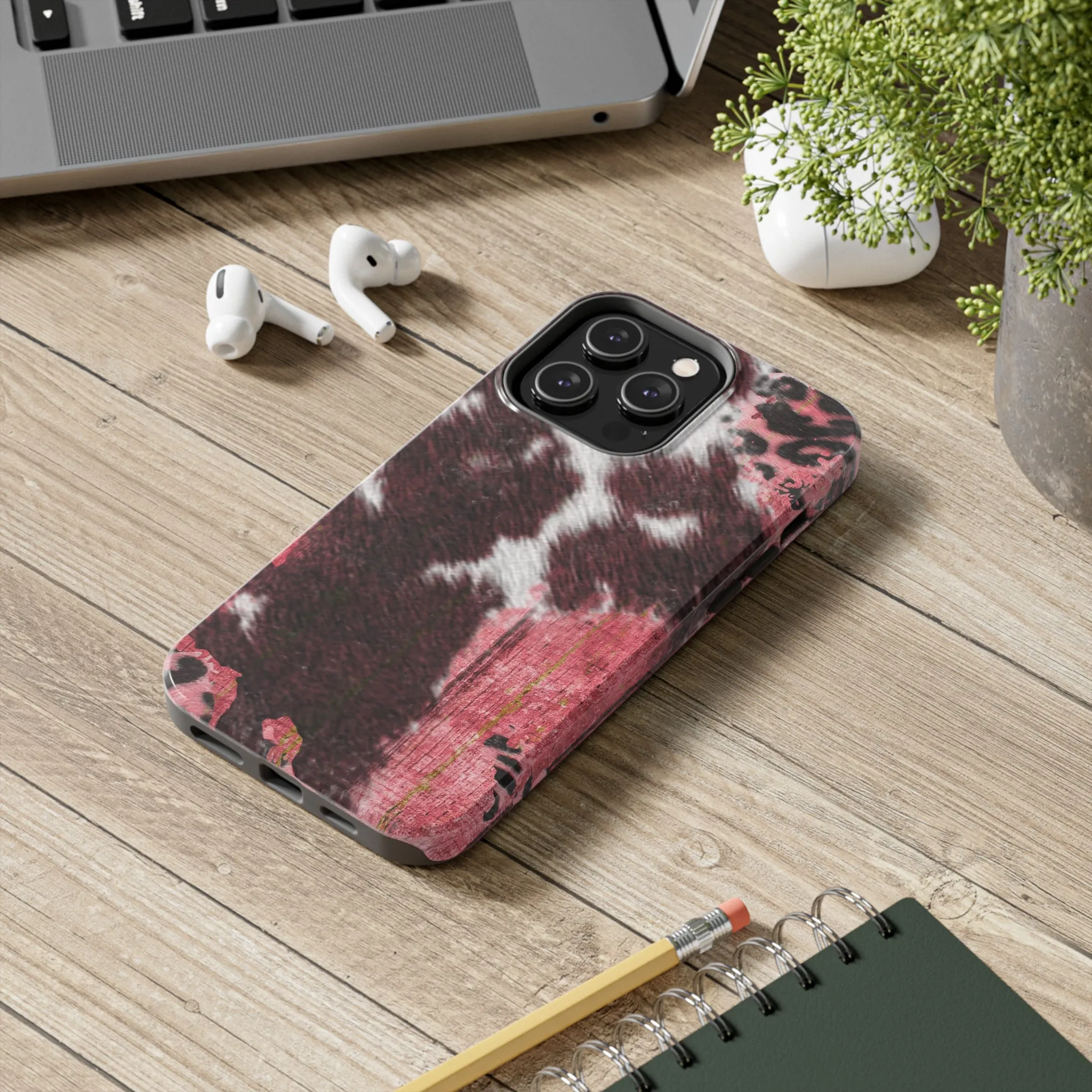 Western Cowhide Leopard Design Tough Phone Case compatible with a large variety of phone models, Gift, Phone Case