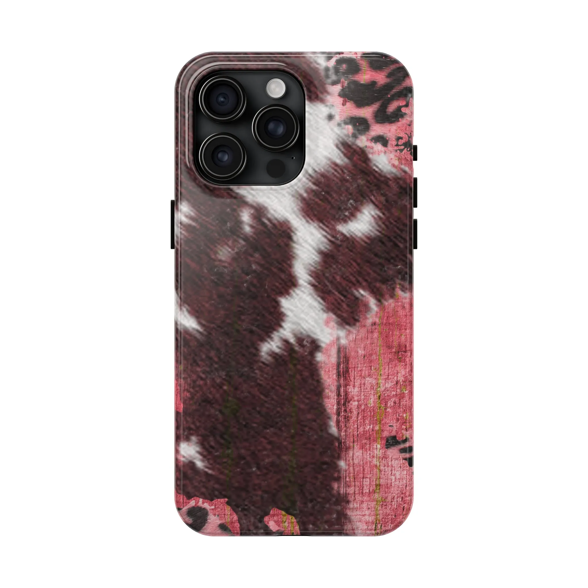 Western Cowhide Leopard Design Tough Phone Case compatible with a large variety of phone models, Gift, Phone Case