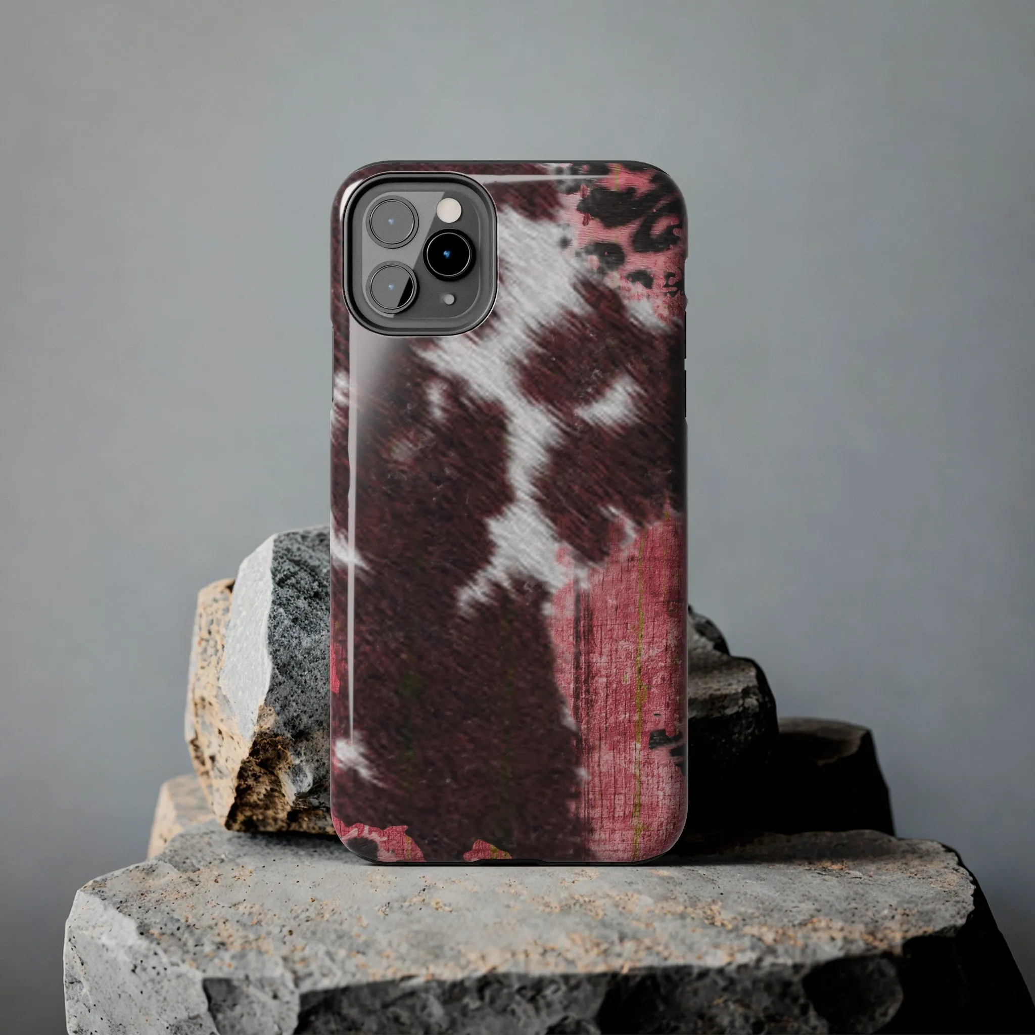 Western Cowhide Leopard Design Tough Phone Case compatible with a large variety of phone models, Gift, Phone Case