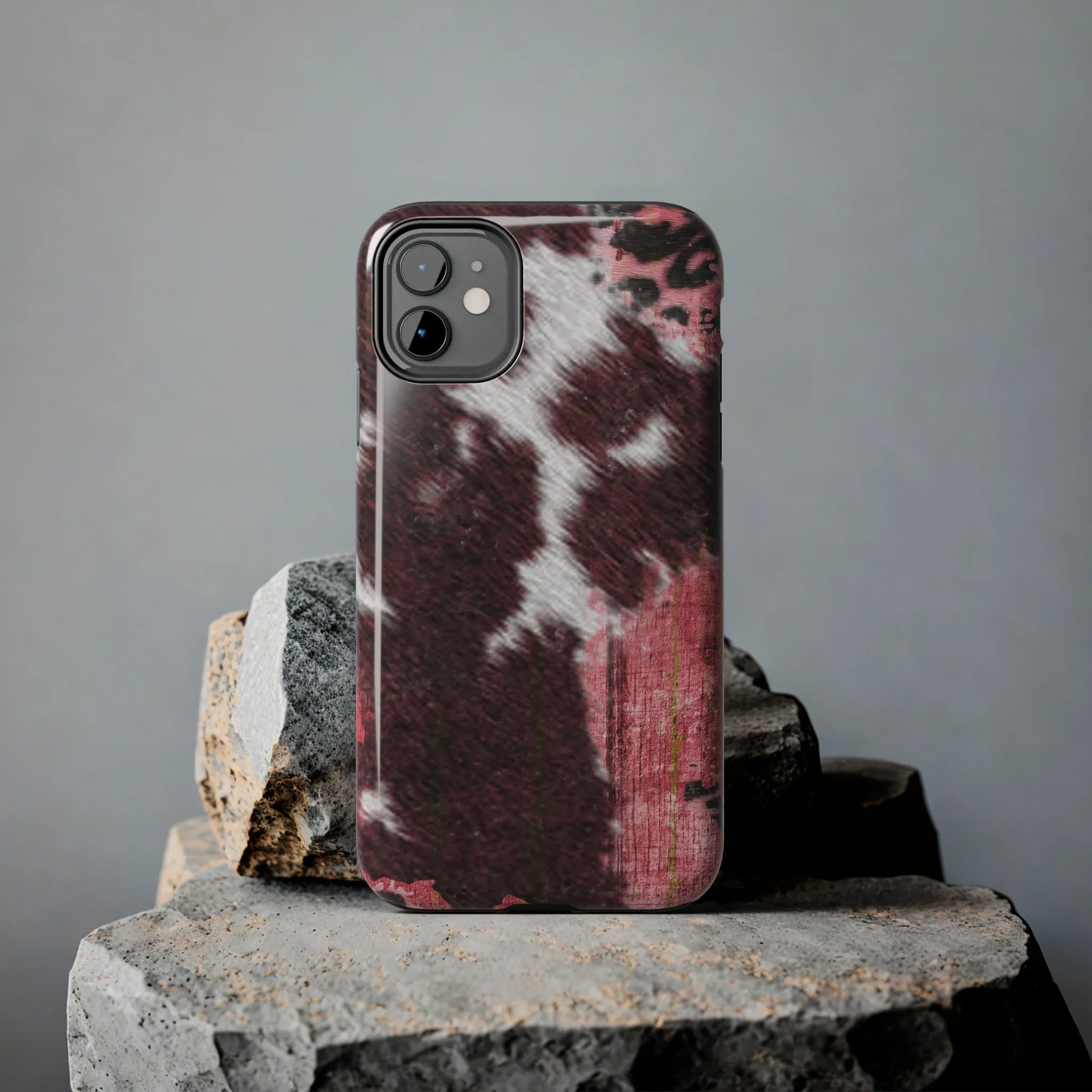 Western Cowhide Leopard Design Tough Phone Case compatible with a large variety of phone models, Gift, Phone Case