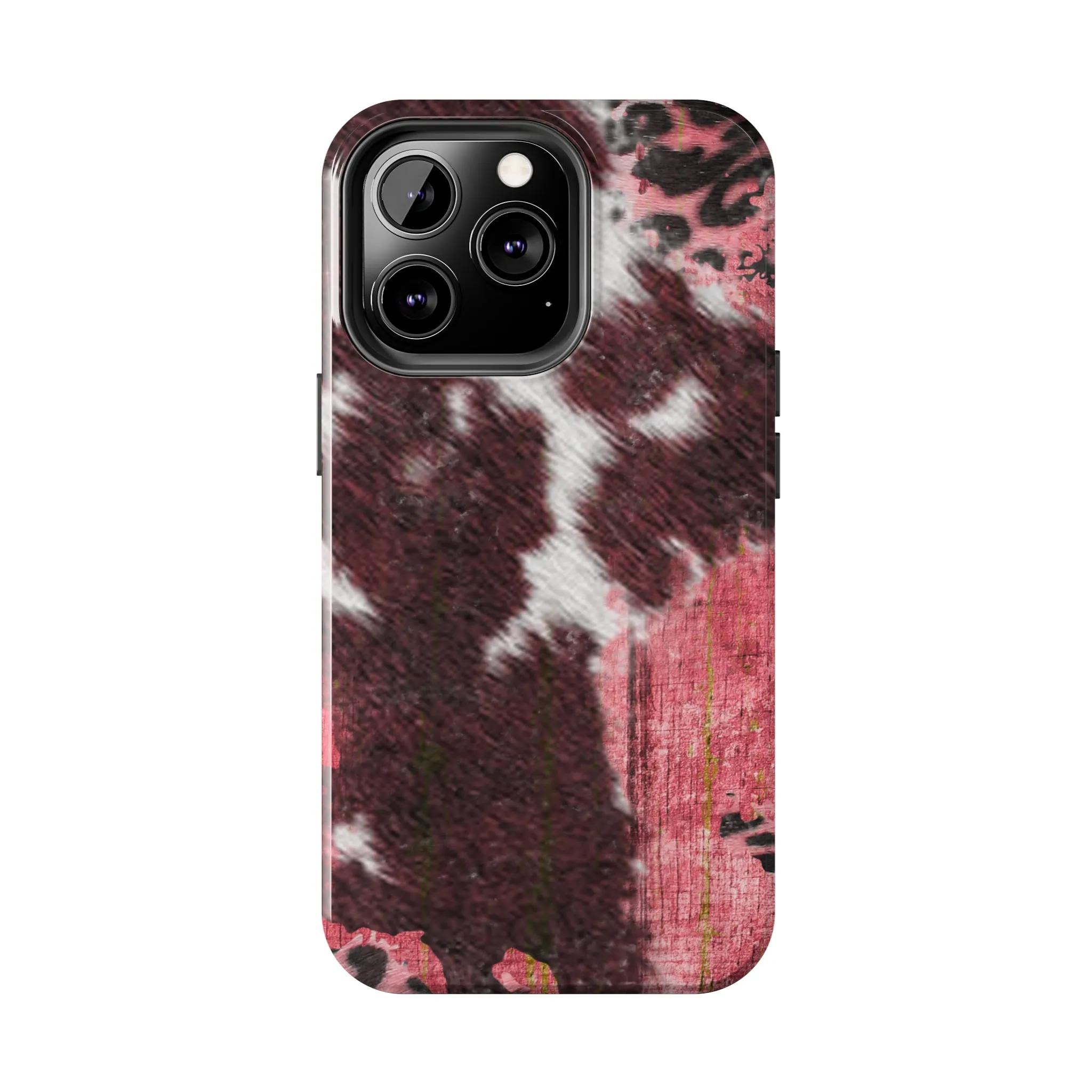 Western Cowhide Leopard Design Tough Phone Case compatible with a large variety of phone models, Gift, Phone Case