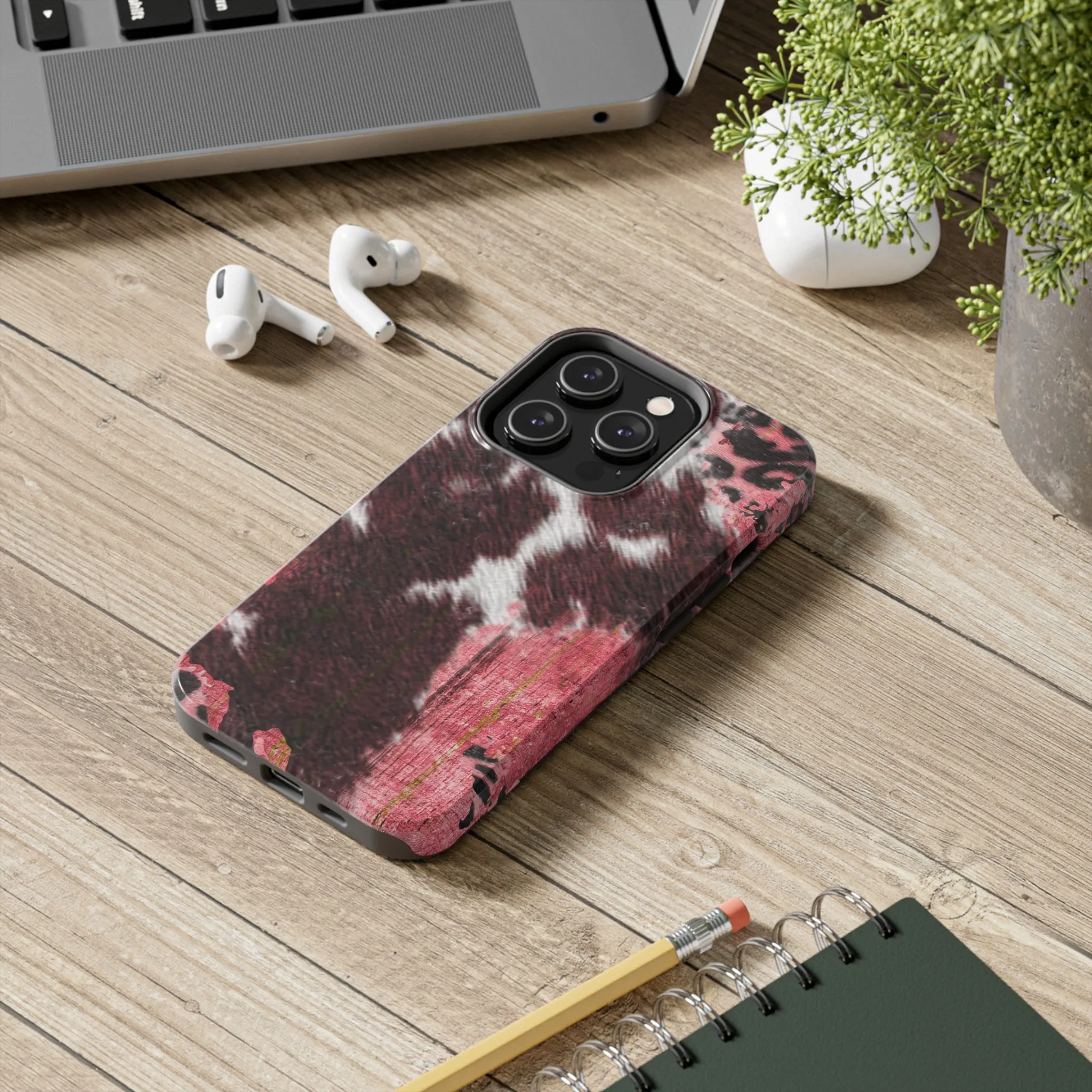 Western Cowhide Leopard Design Tough Phone Case compatible with a large variety of phone models, Gift, Phone Case