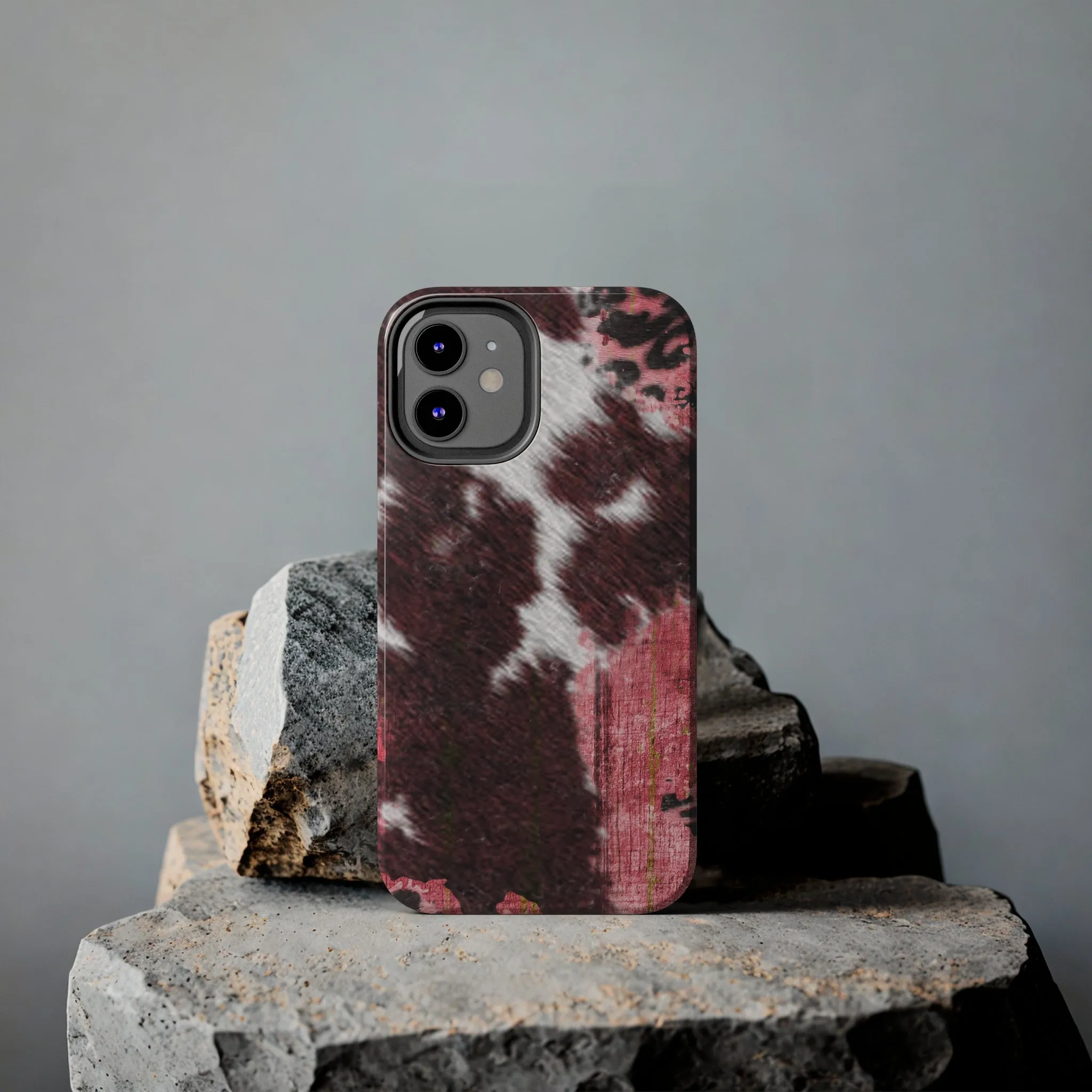 Western Cowhide Leopard Design Tough Phone Case compatible with a large variety of phone models, Gift, Phone Case