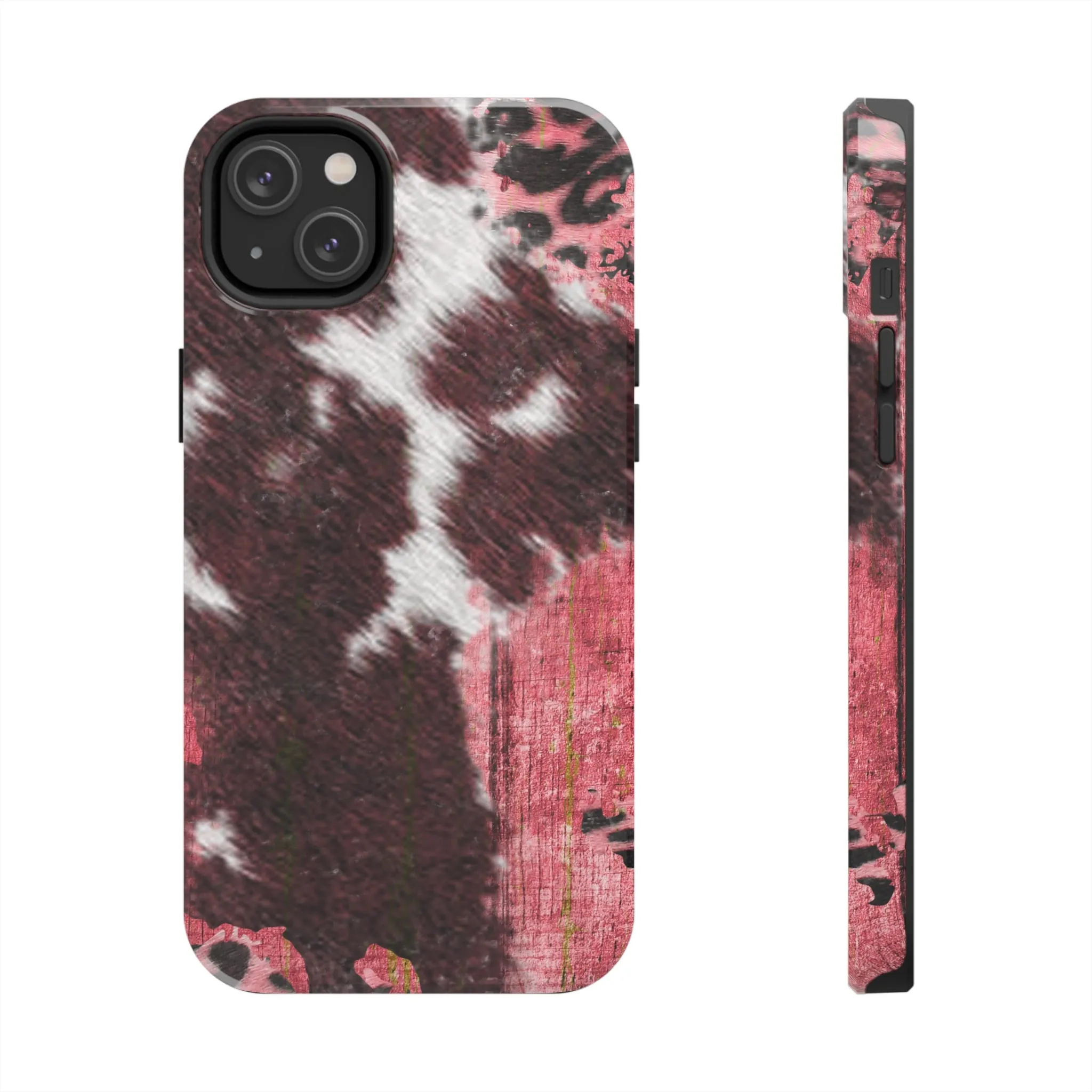 Western Cowhide Leopard Design Tough Phone Case compatible with a large variety of phone models, Gift, Phone Case