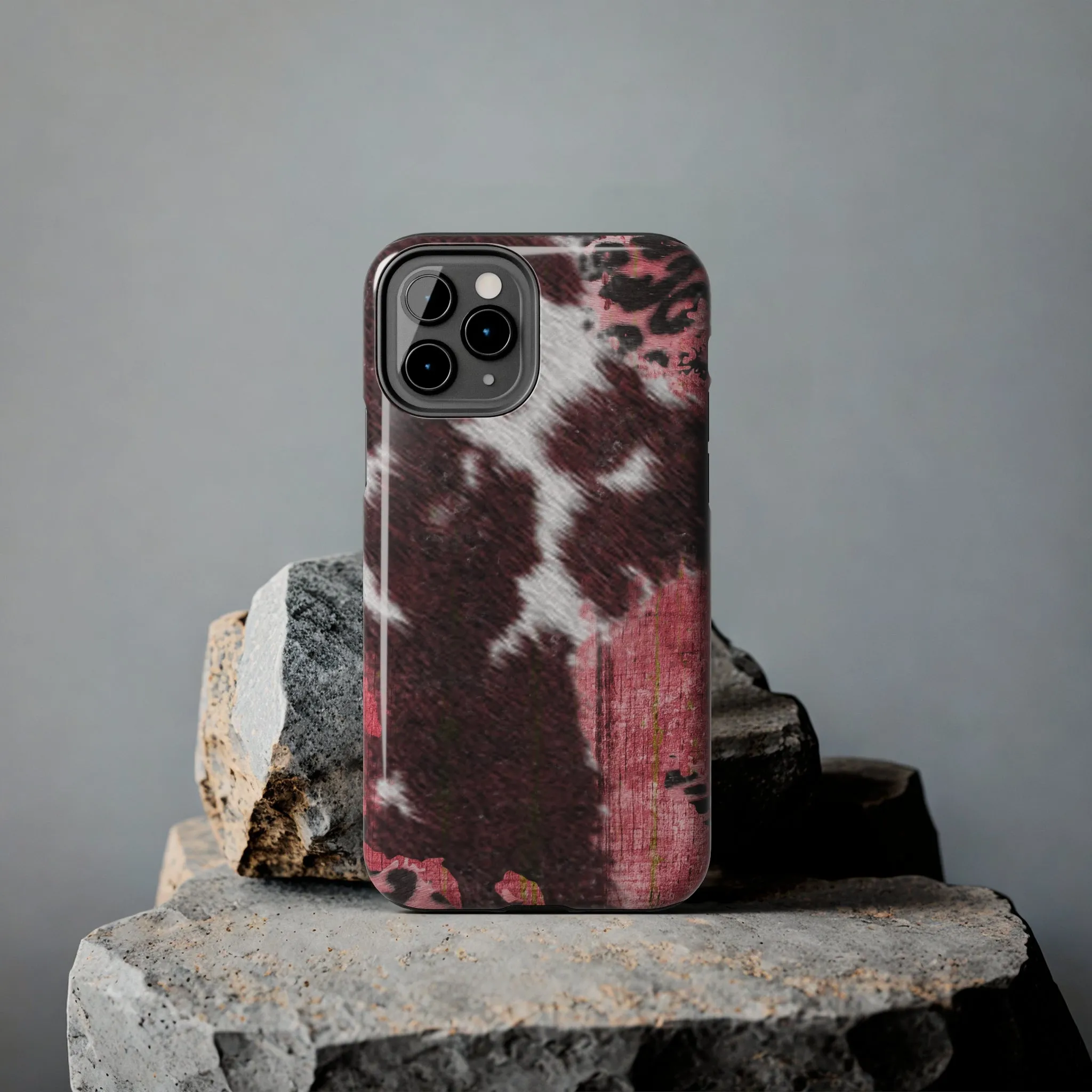 Western Cowhide Leopard Design Tough Phone Case compatible with a large variety of phone models, Gift, Phone Case