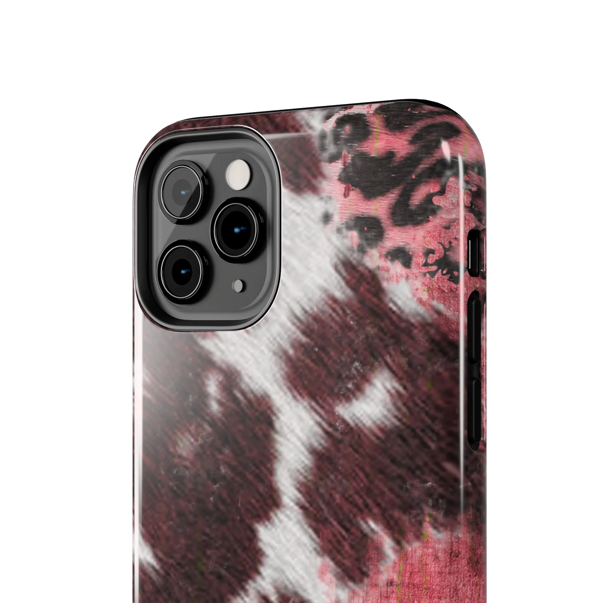 Western Cowhide Leopard Design Tough Phone Case compatible with a large variety of phone models, Gift, Phone Case