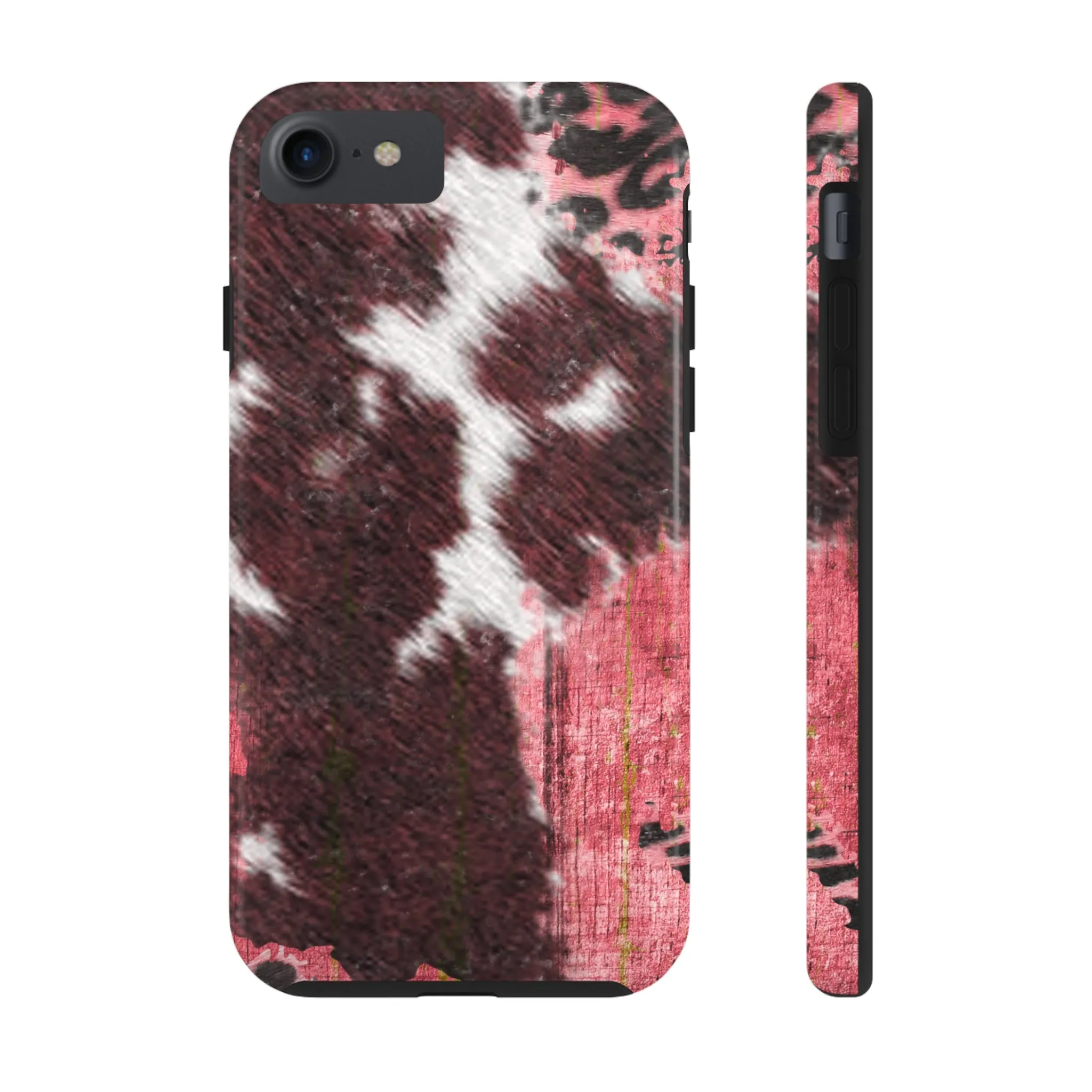 Western Cowhide Leopard Design Tough Phone Case compatible with a large variety of phone models, Gift, Phone Case