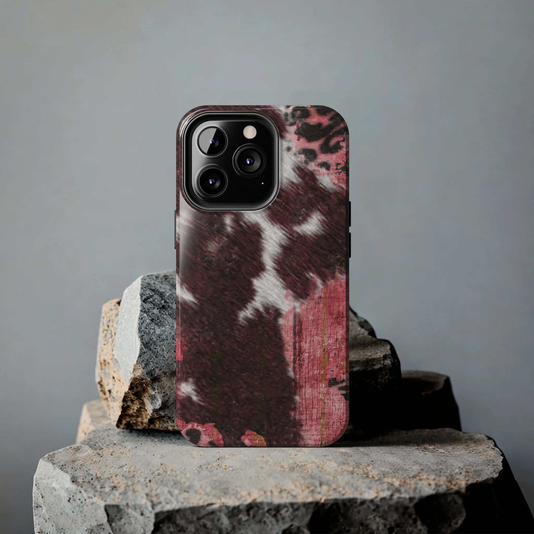 Western Cowhide Leopard Design Tough Phone Case compatible with a large variety of phone models, Gift, Phone Case