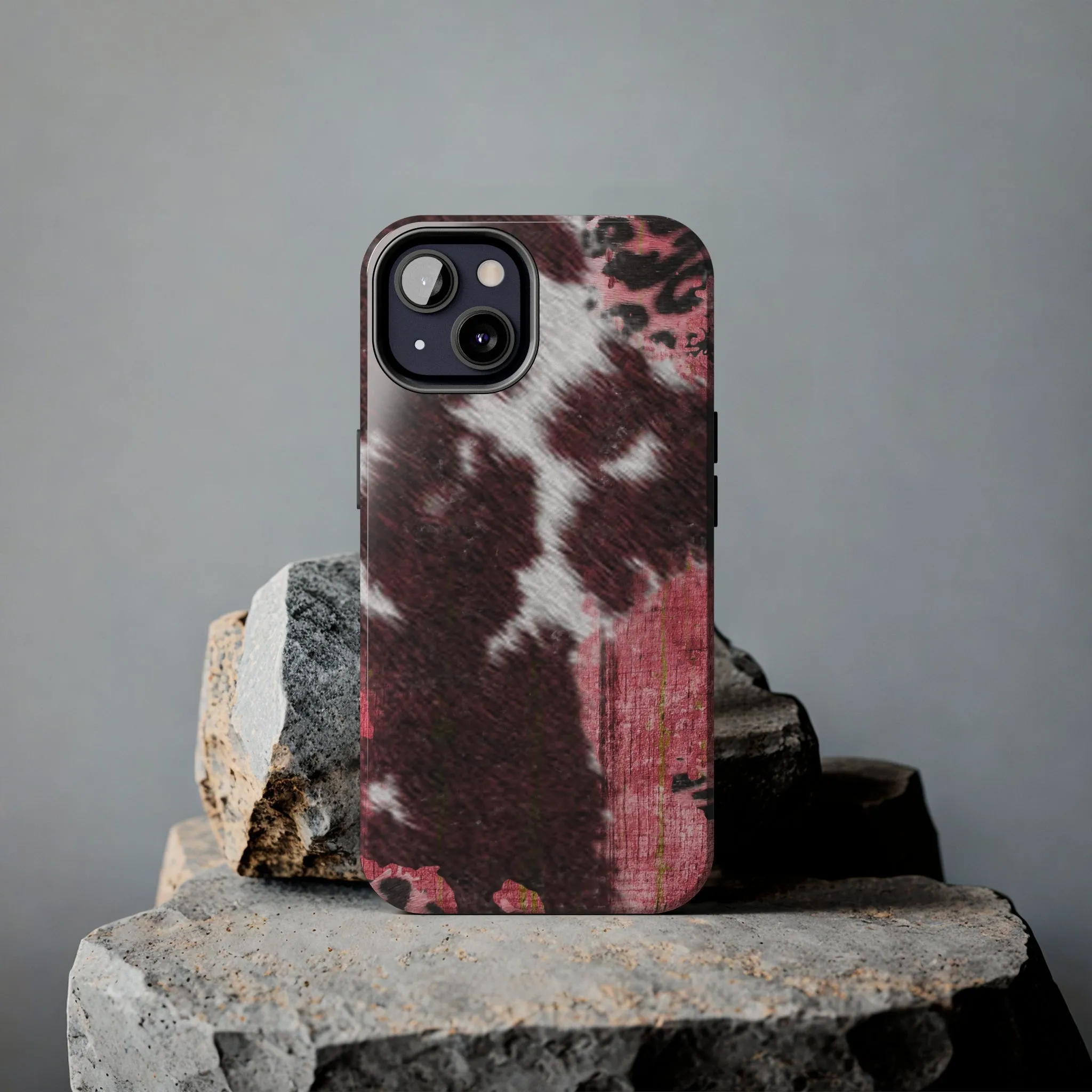 Western Cowhide Leopard Design Tough Phone Case compatible with a large variety of phone models, Gift, Phone Case