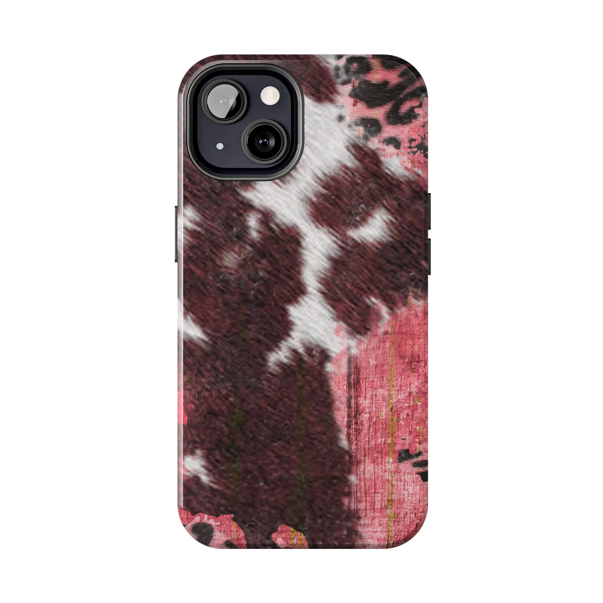 Western Cowhide Leopard Design Tough Phone Case compatible with a large variety of phone models, Gift, Phone Case