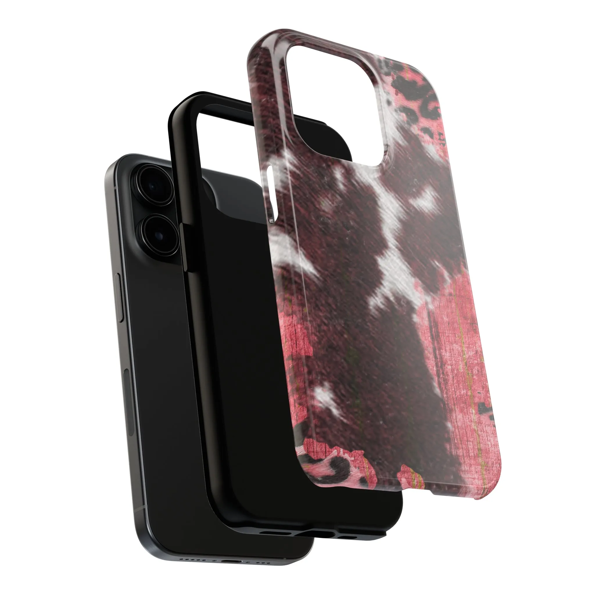 Western Cowhide Leopard Design Tough Phone Case compatible with a large variety of phone models, Gift, Phone Case