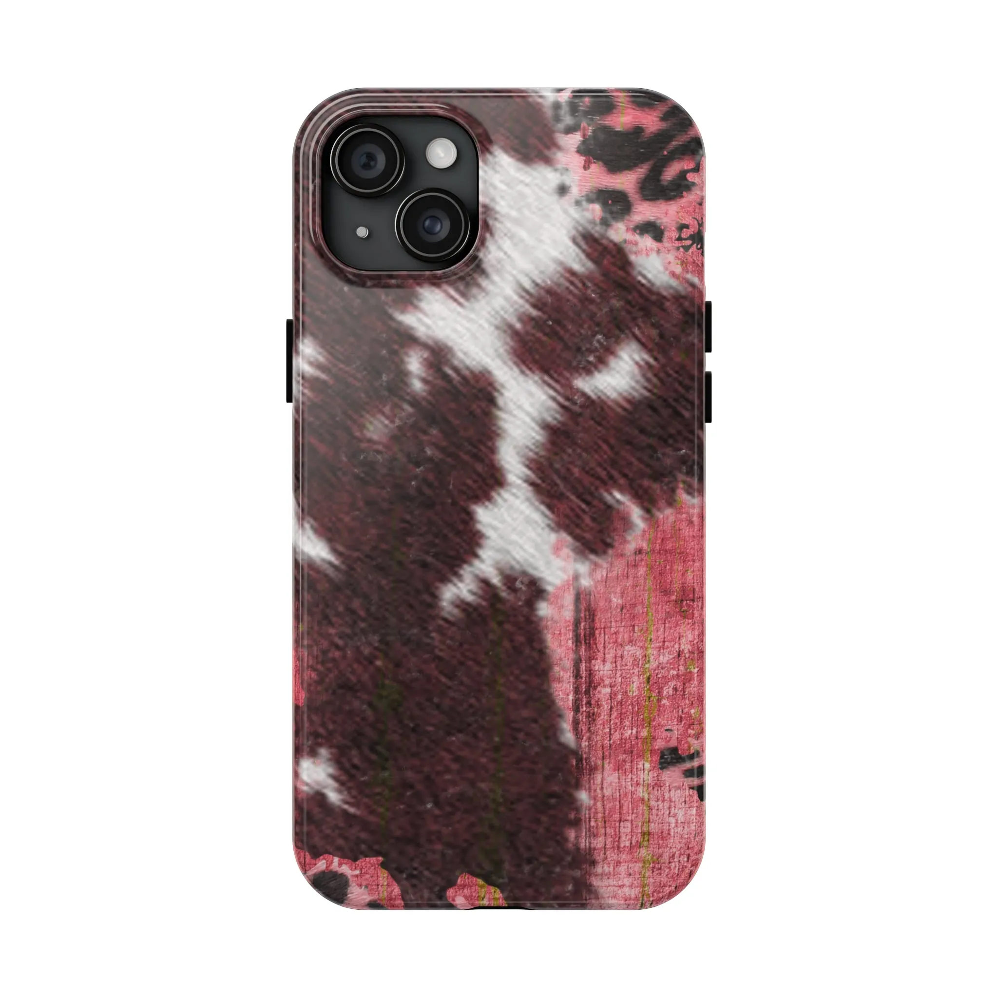 Western Cowhide Leopard Design Tough Phone Case compatible with a large variety of phone models, Gift, Phone Case