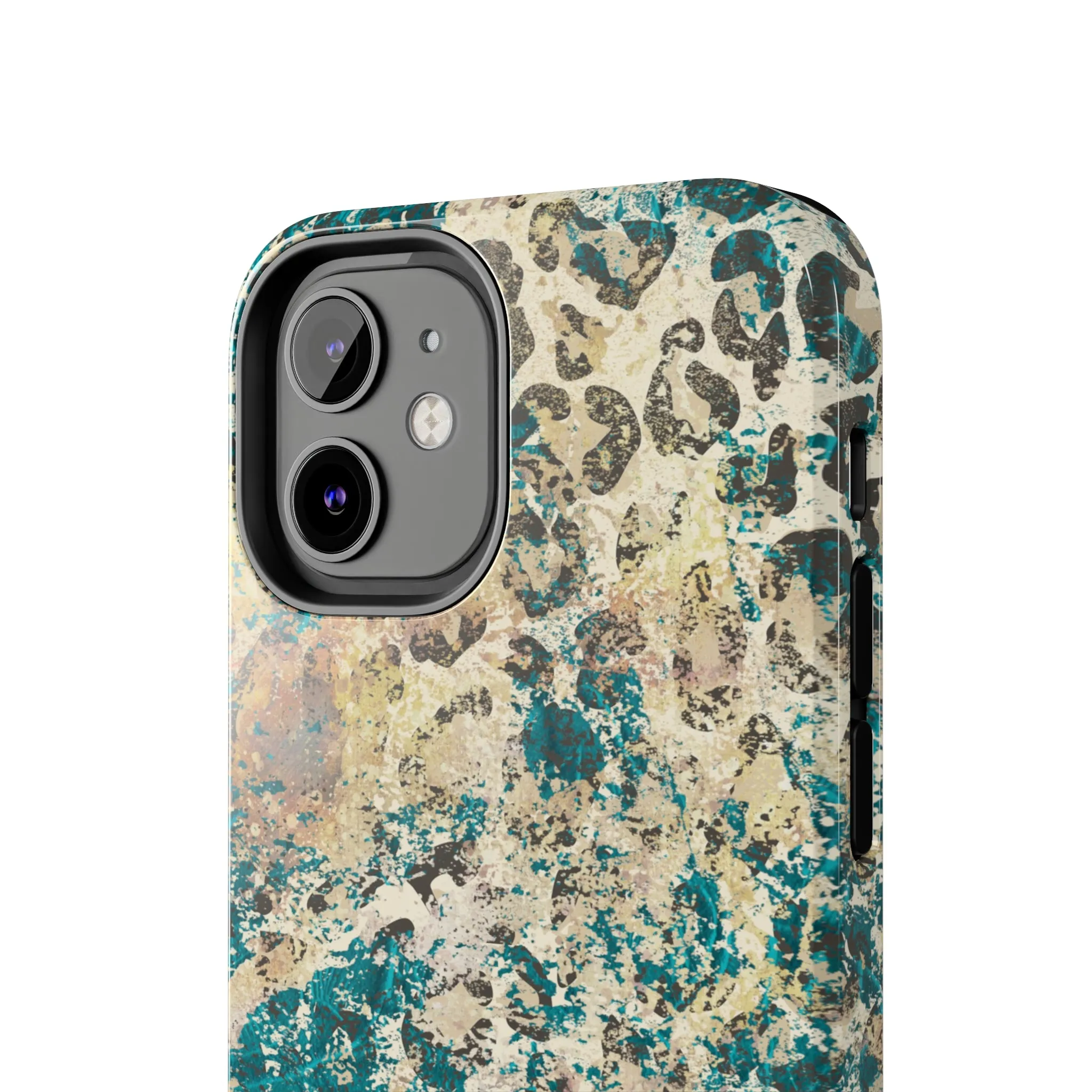 Western Turquoise and Cheetah Design Tough Phone Case compatible with a large variety of phone models, Gift, Phone Case