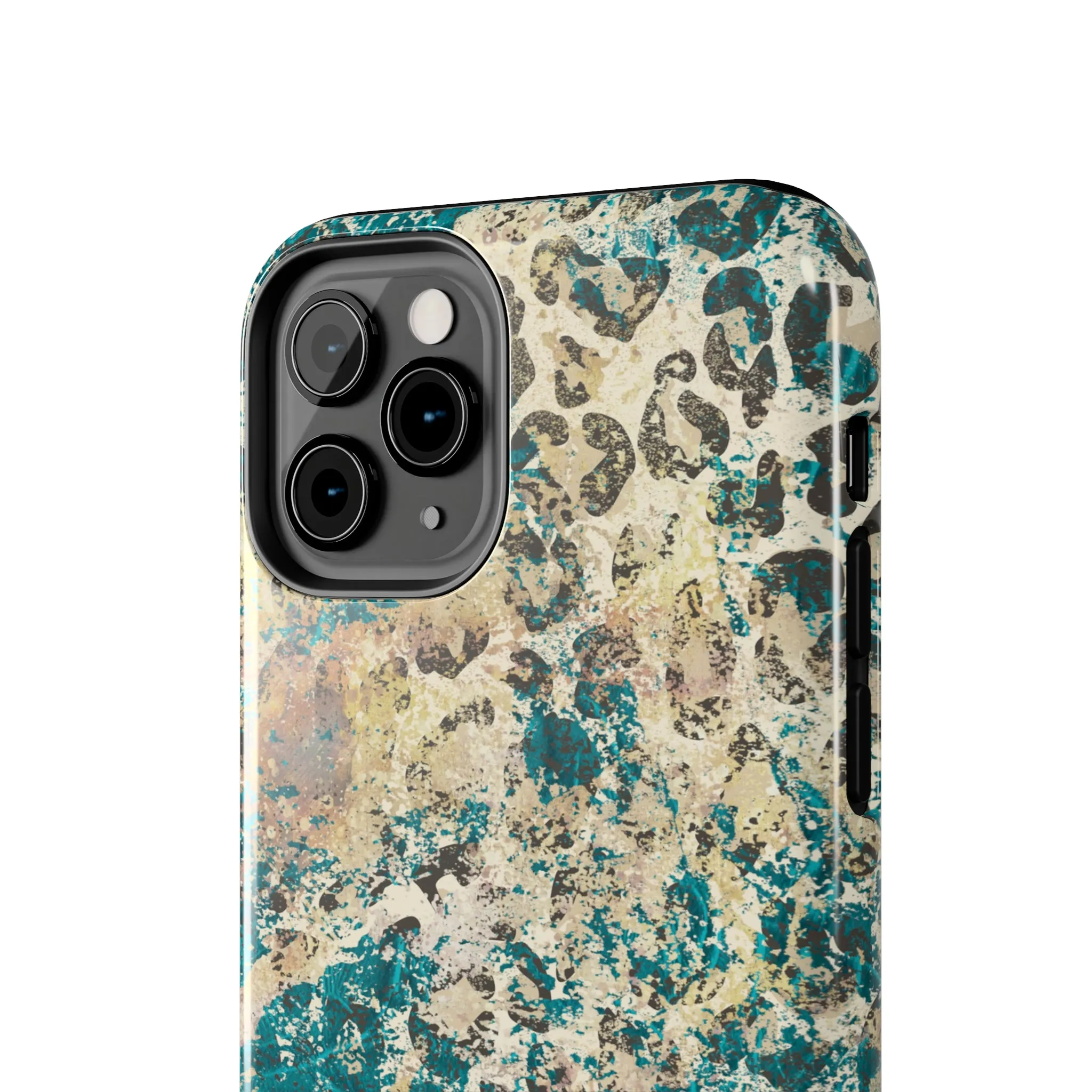 Western Turquoise and Cheetah Design Tough Phone Case compatible with a large variety of phone models, Gift, Phone Case