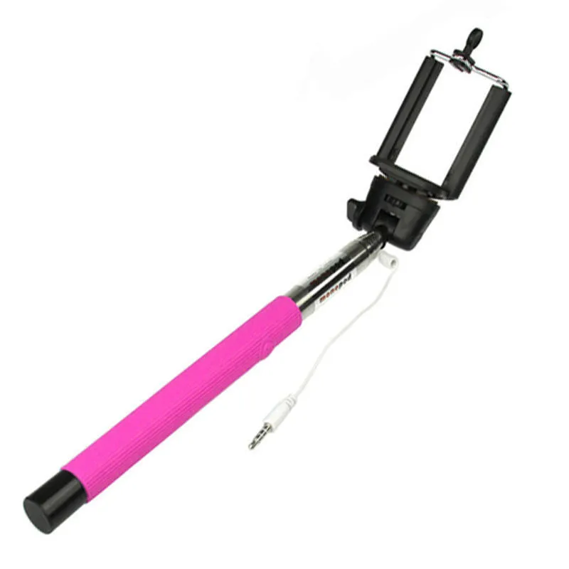 Wired Selfie Sticks Handheld Monopod Built-in Shutter Extendable  Mount Holder Photo For iPhone Samsung Smartphone Phones Camera