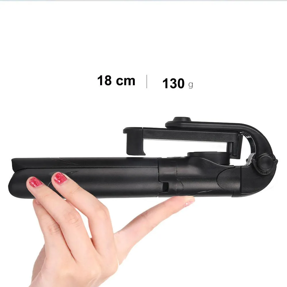 Wireless Remote Controlled Selfie Stick With Foldable Tripod Stand