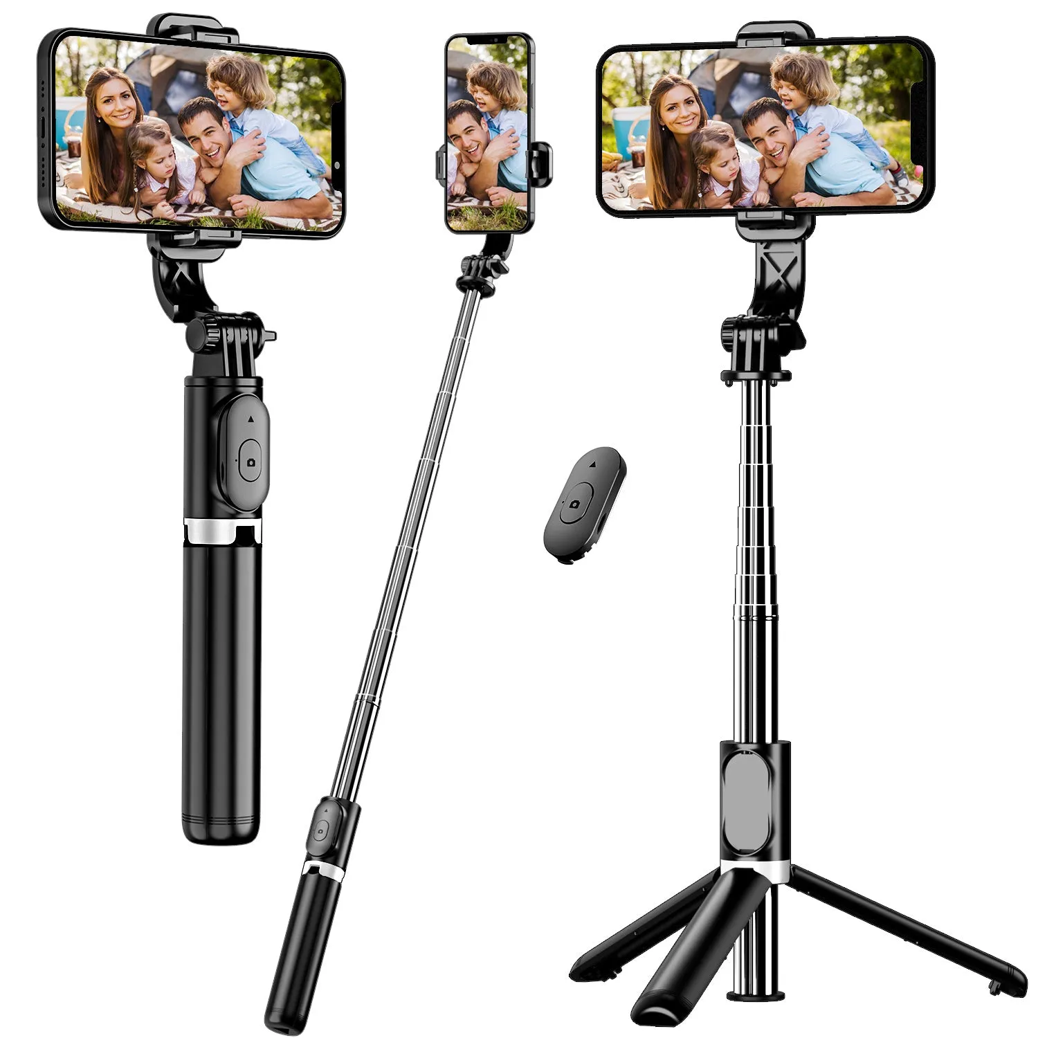 Wireless Selfie Stick Tripod for iPhone and Android Extendable 360°